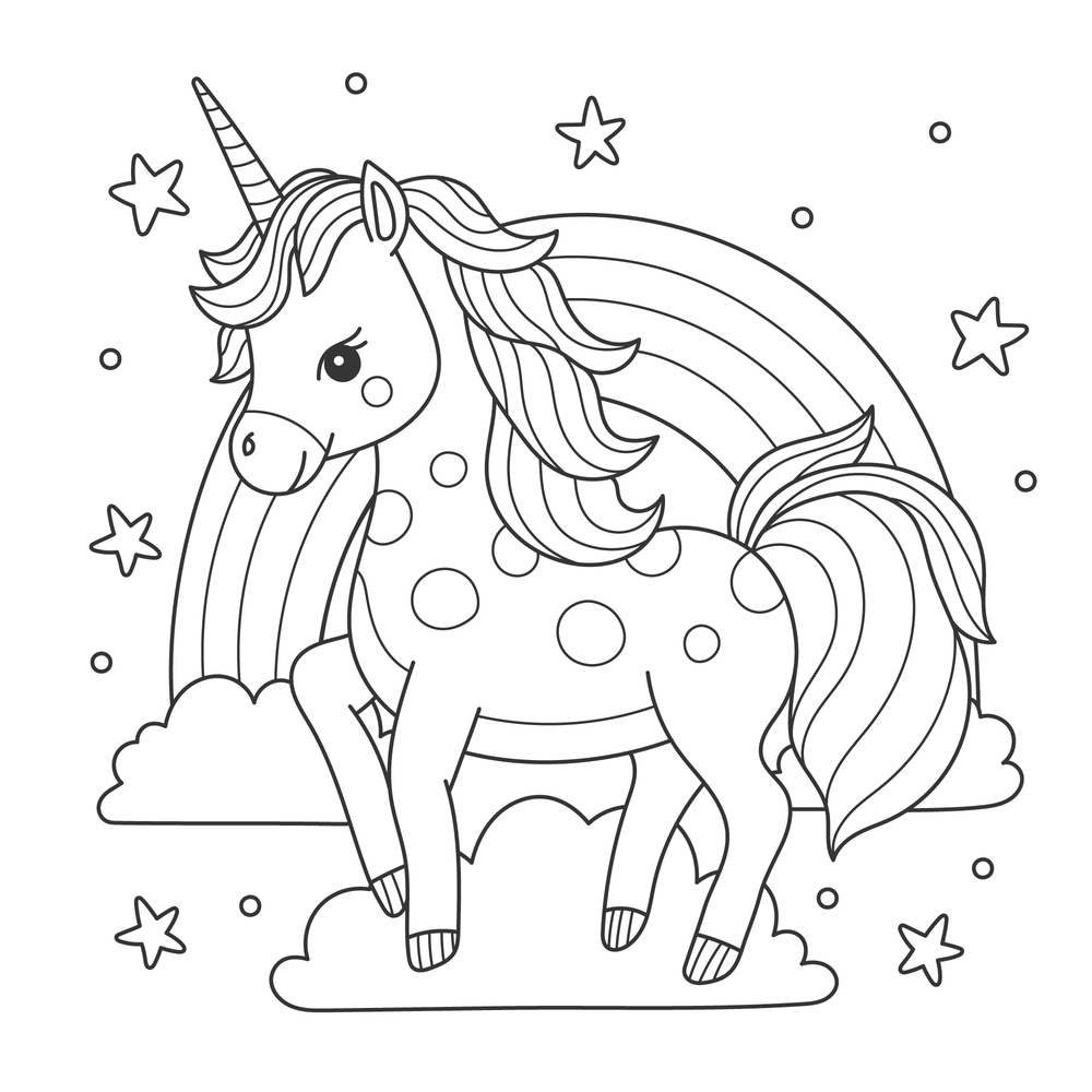 Coloriage Princesse Licorne Arc En Ciel - Princesse licorne à imprimer