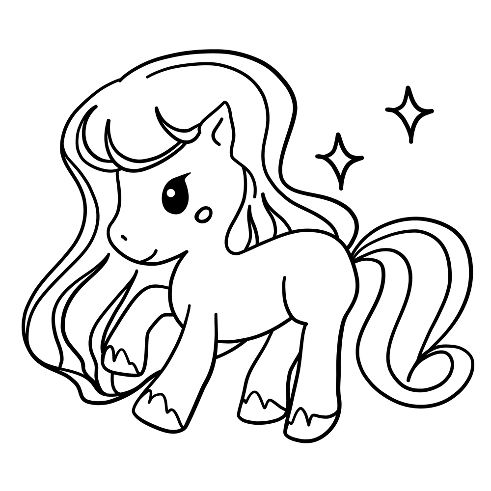 Coloriage Princesse Licorne Facile - Princesse licorne à imprimer