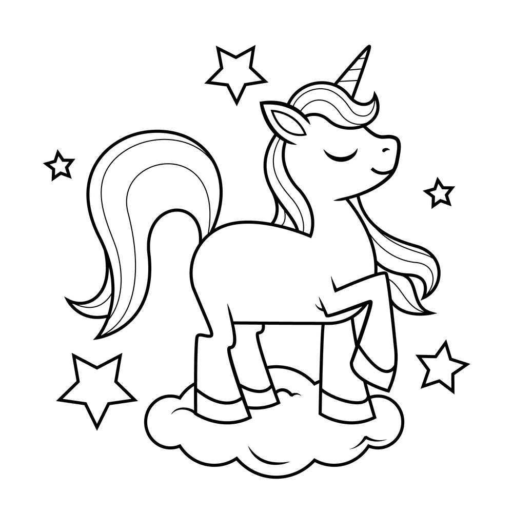Coloriage Princesse Licorne Kawaii - Princesse licorne à imprimer