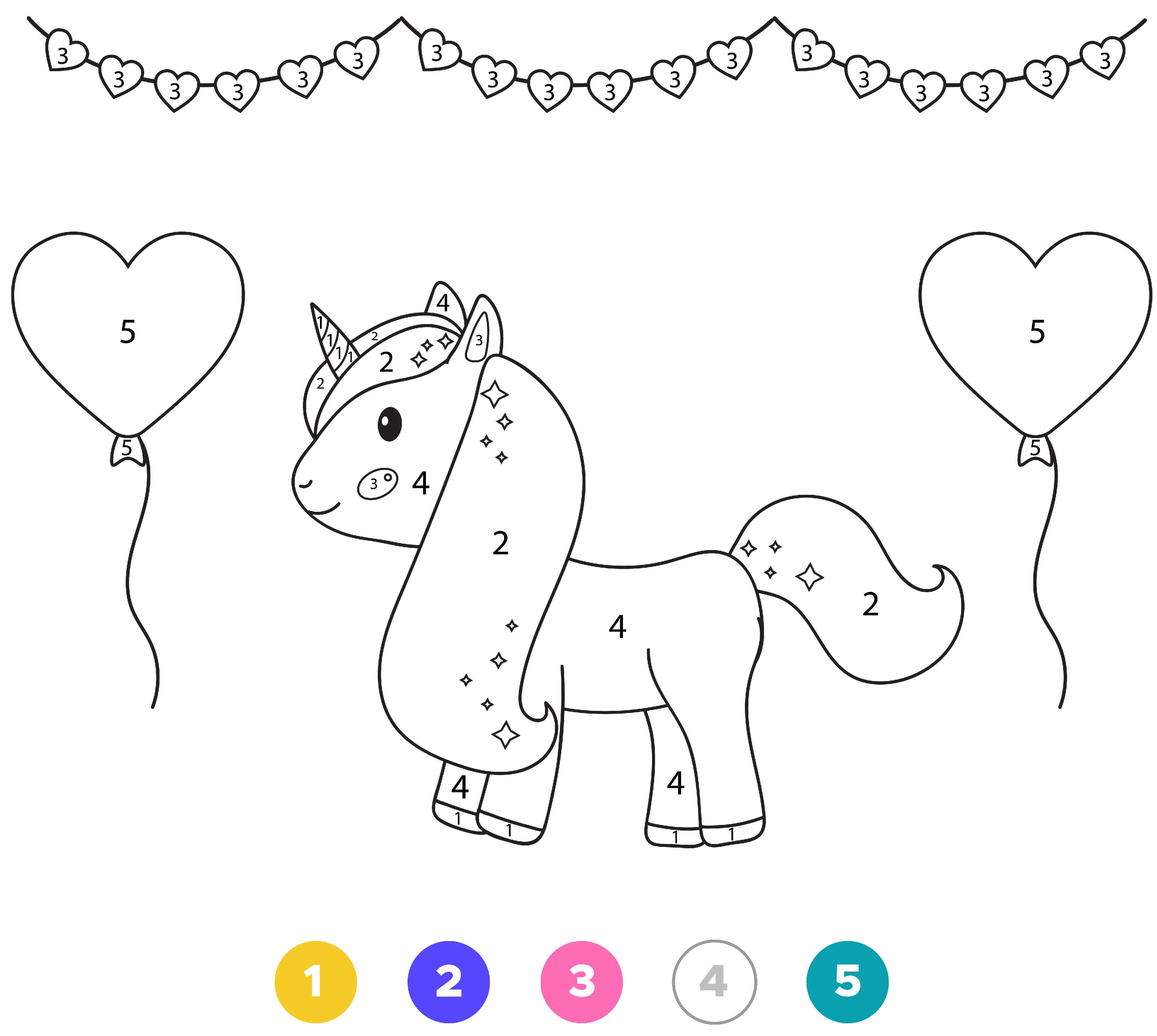 Coloriage Princesse Licorne Magique Avec Ballons En Forme De Cœur - Licorne à imprimer