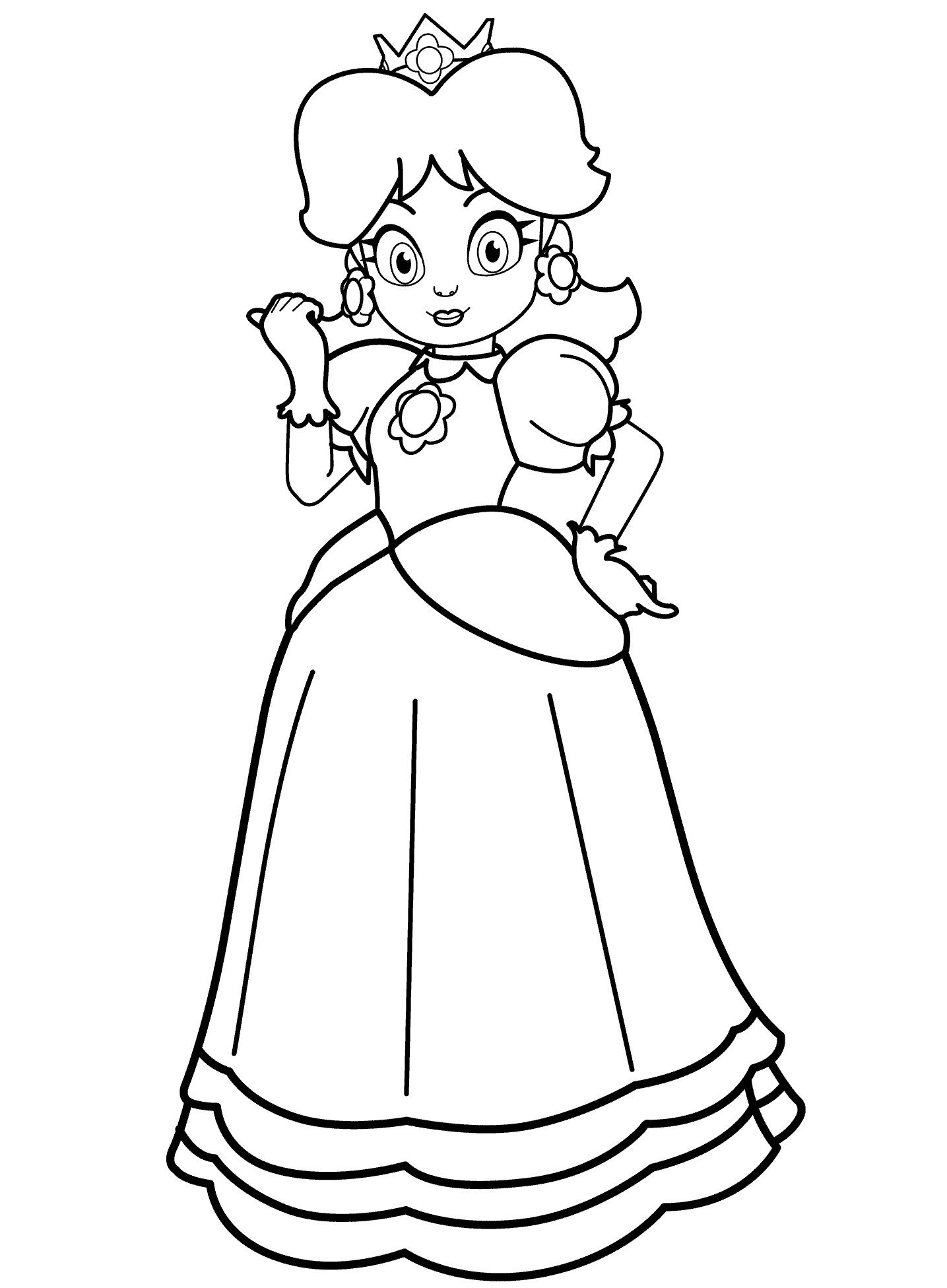 Coloriage Princesse Peach Du Royaume Champignon - Princesse à imprimer