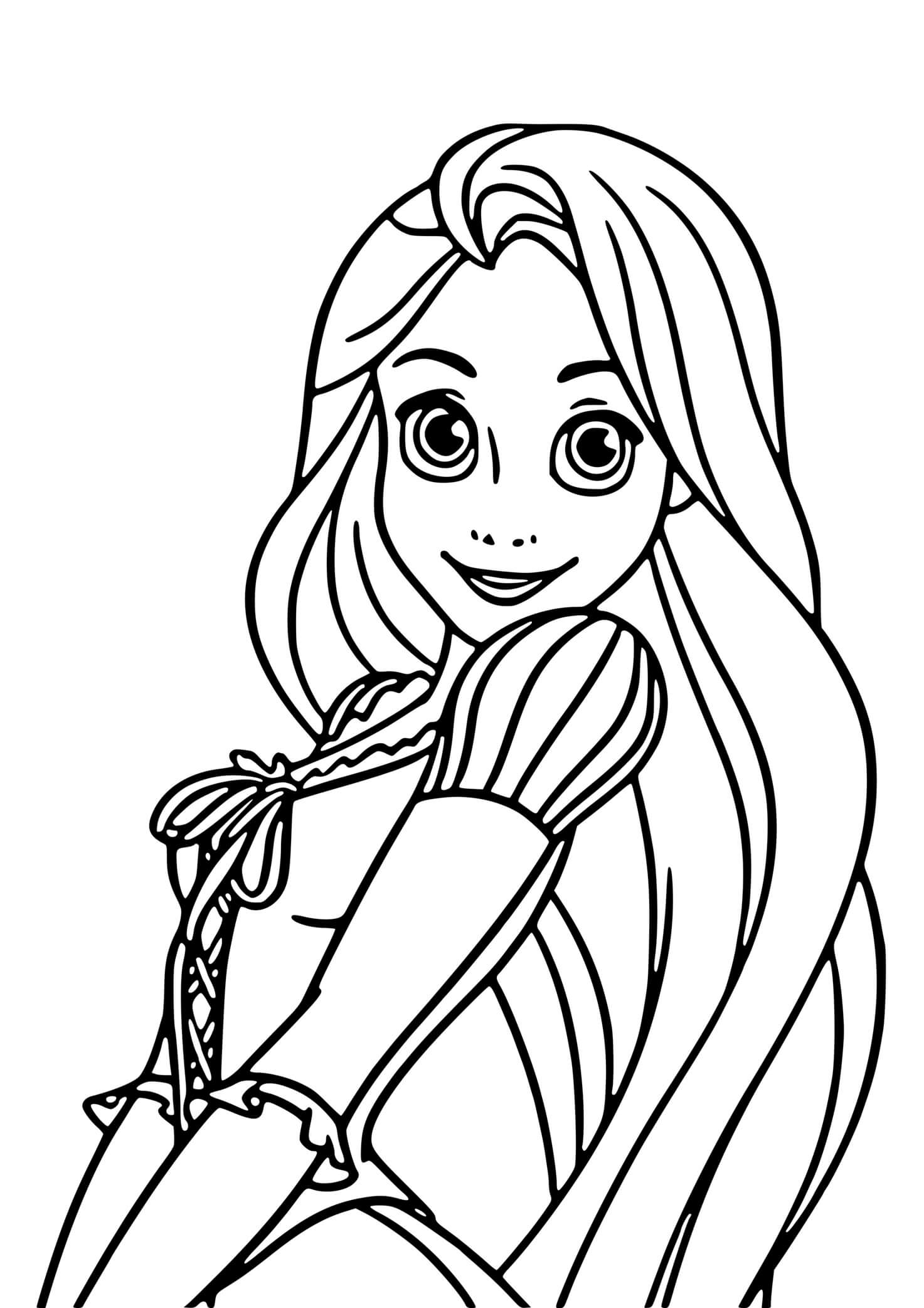 Coloriage Princesse Raiponce De Disney - Raiponce à imprimer