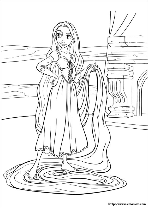 Coloriage Princesse Raiponce Disney - Raiponce à imprimer