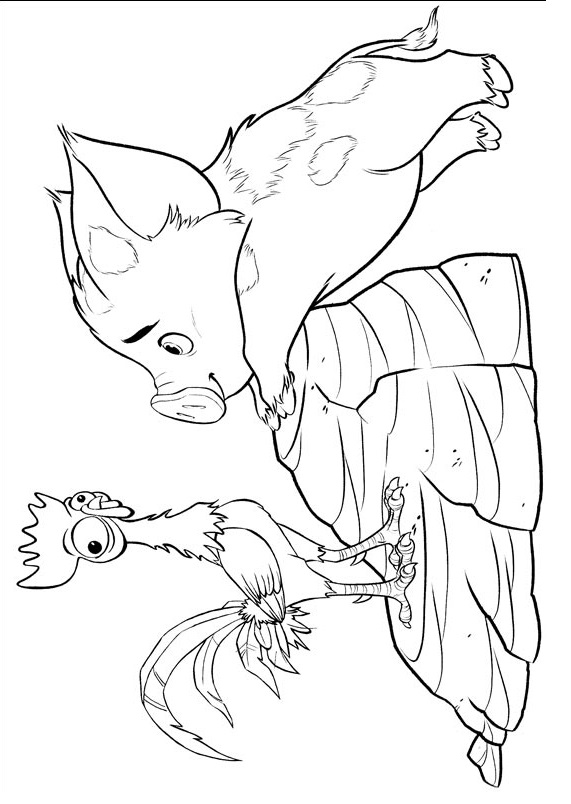 Coloriage Pua Et Hei Hei Vaiana - Vaiana moana à imprimer