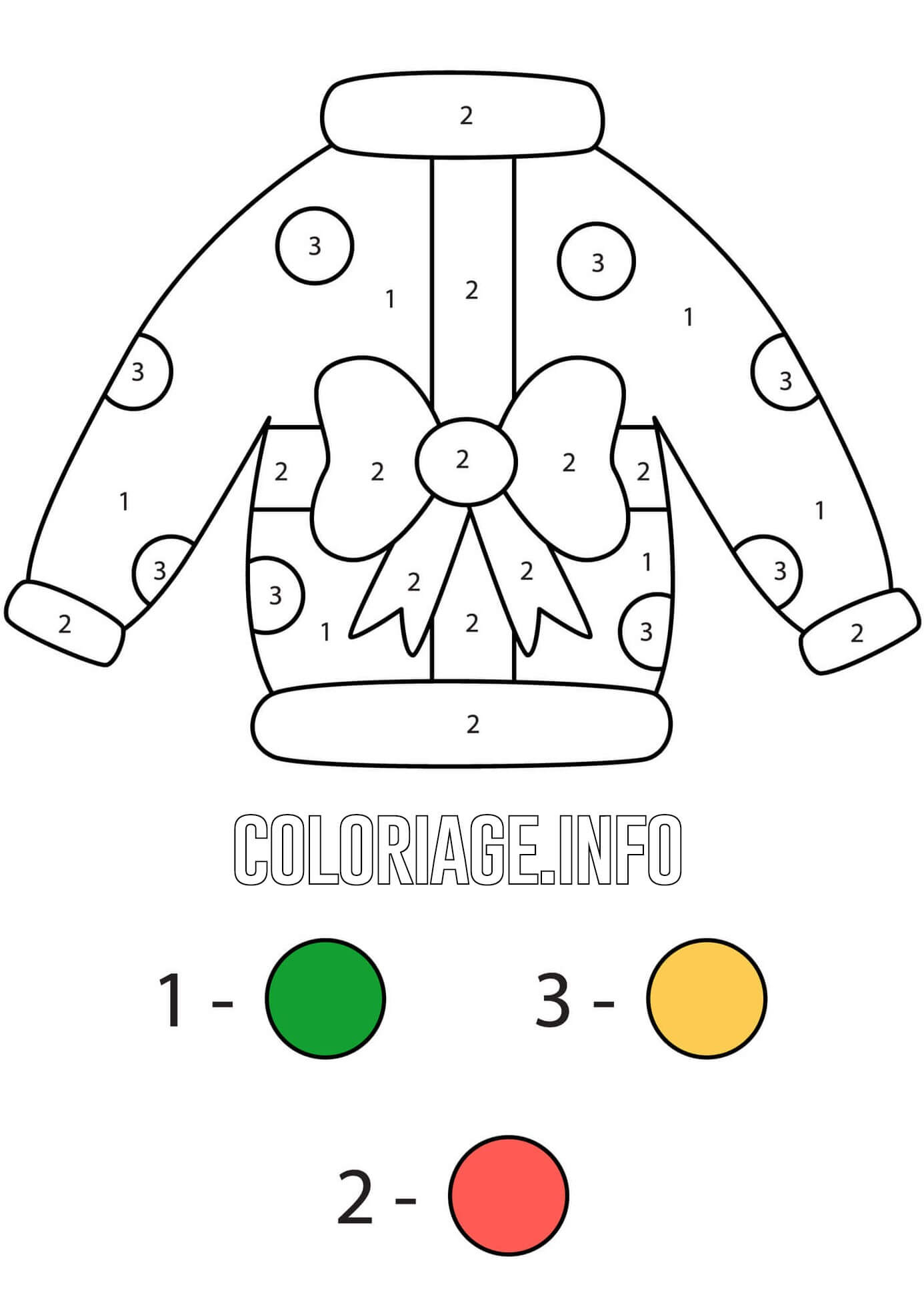 Coloriage Pull Cadeau De Noël Magique Noël Facile - Magique noel à imprimer