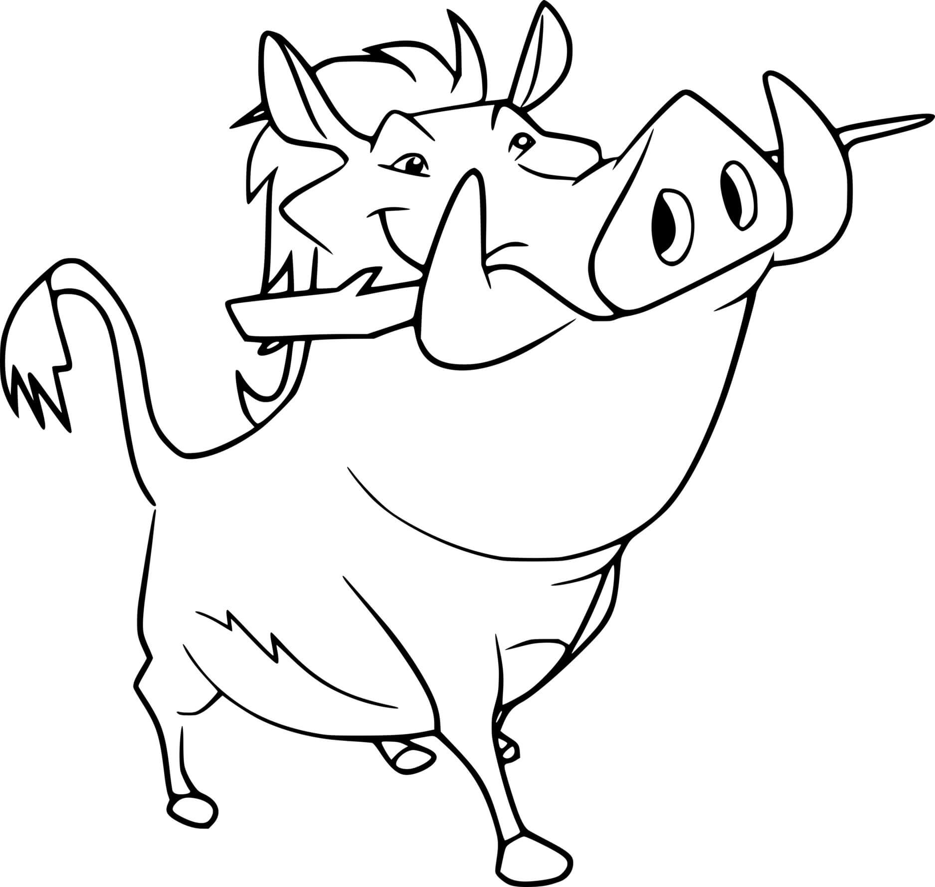 Coloriage Pumbaa - La Garde du Roi Lion - La Garde du Roi lion à imprimer