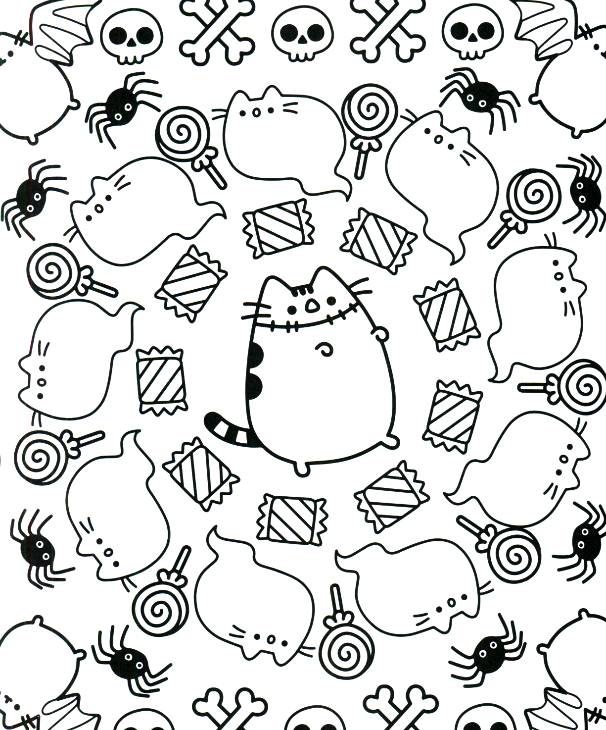 Coloriage Pusheen Halloween - Pusheen à imprimer