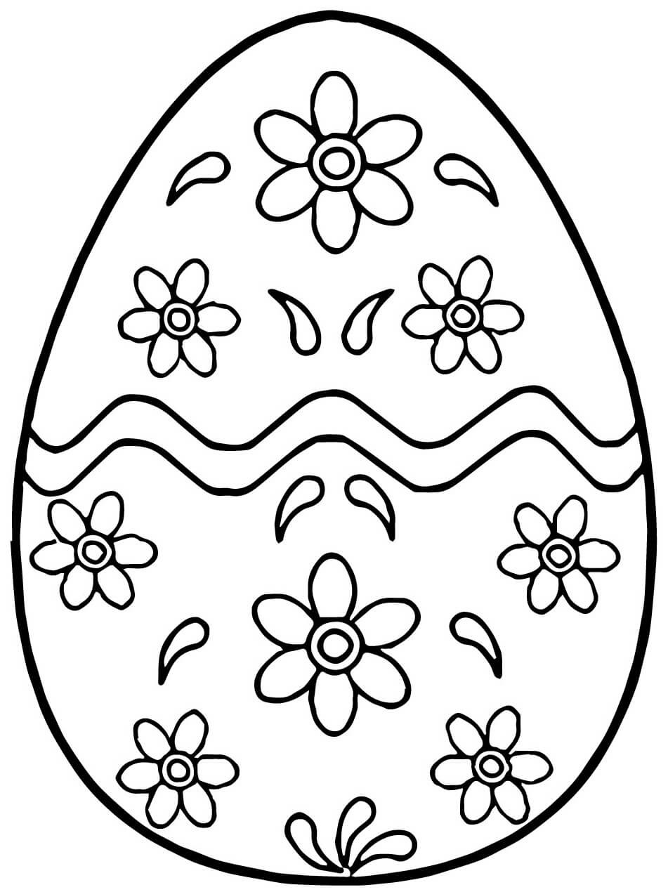 Coloriage Œuf de Pâques ukrainien aux motifs Pysanky - Pâques à imprimer