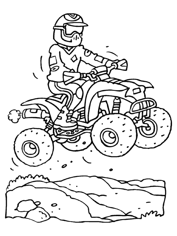 Coloriage Quad Moto 2 - Garçon à imprimer