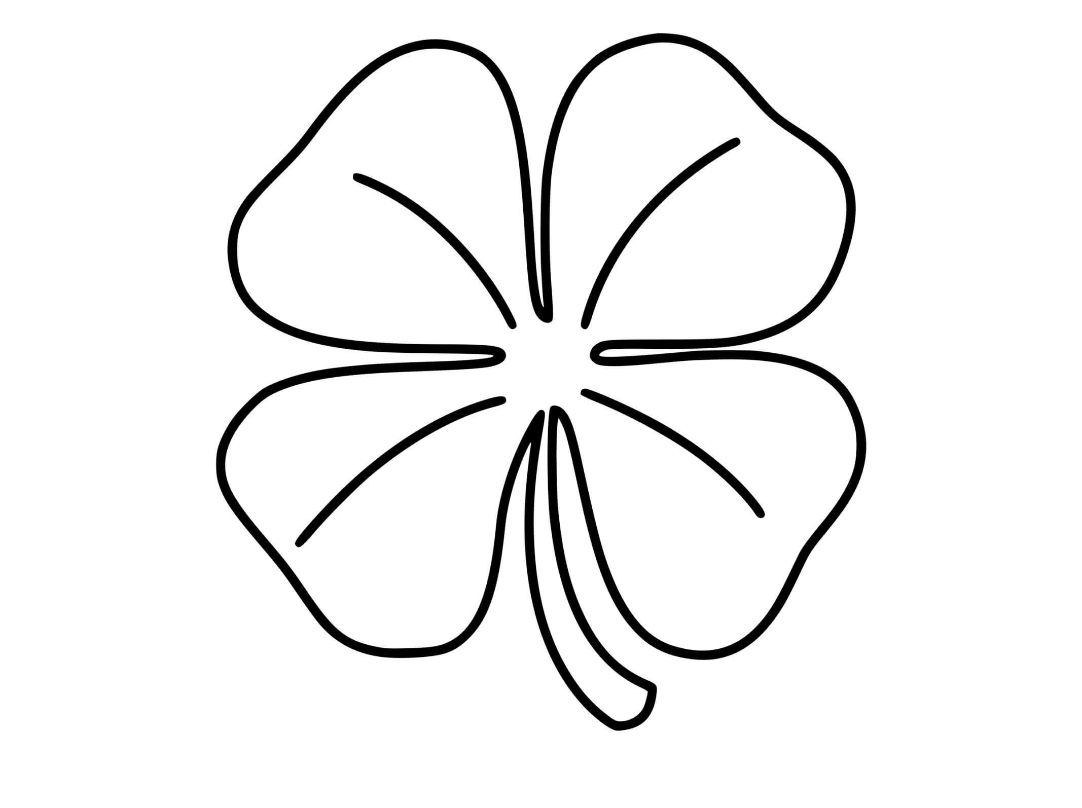 Coloriage Quatres Feuilles Trèfle Porte Chance - Saint Patrick à imprimer
