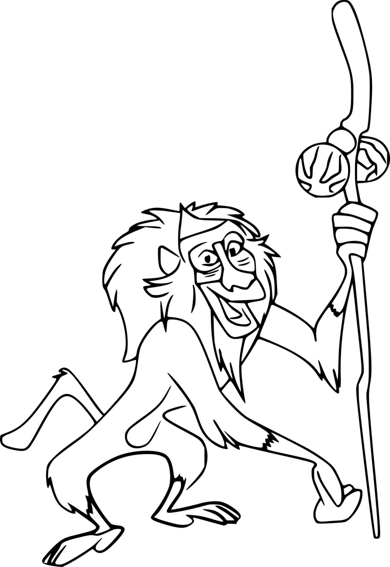 Coloriage Rafiki Baboon - La Garde du Roi lion à imprimer
