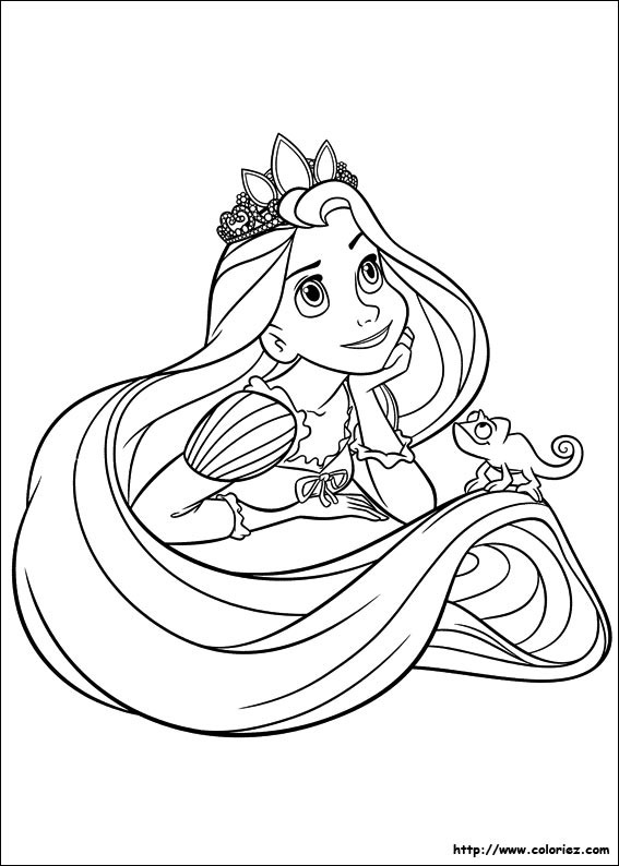 Coloriage Raiponce Disney Princesse - Raiponce à imprimer