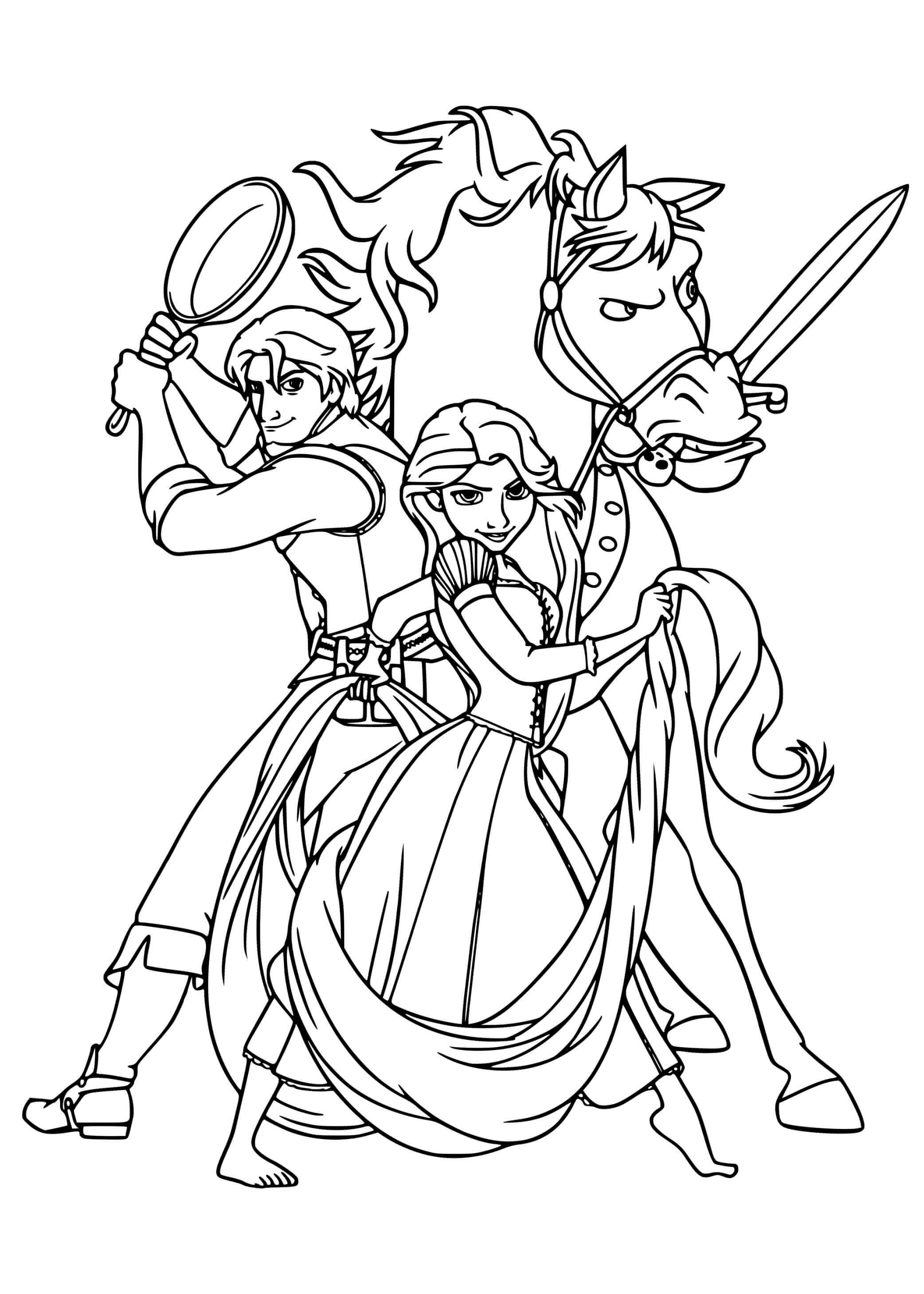 Coloriage Raiponce Ryder Maximus Prêt Pour Une Grande Aventure - Raiponce à imprimer