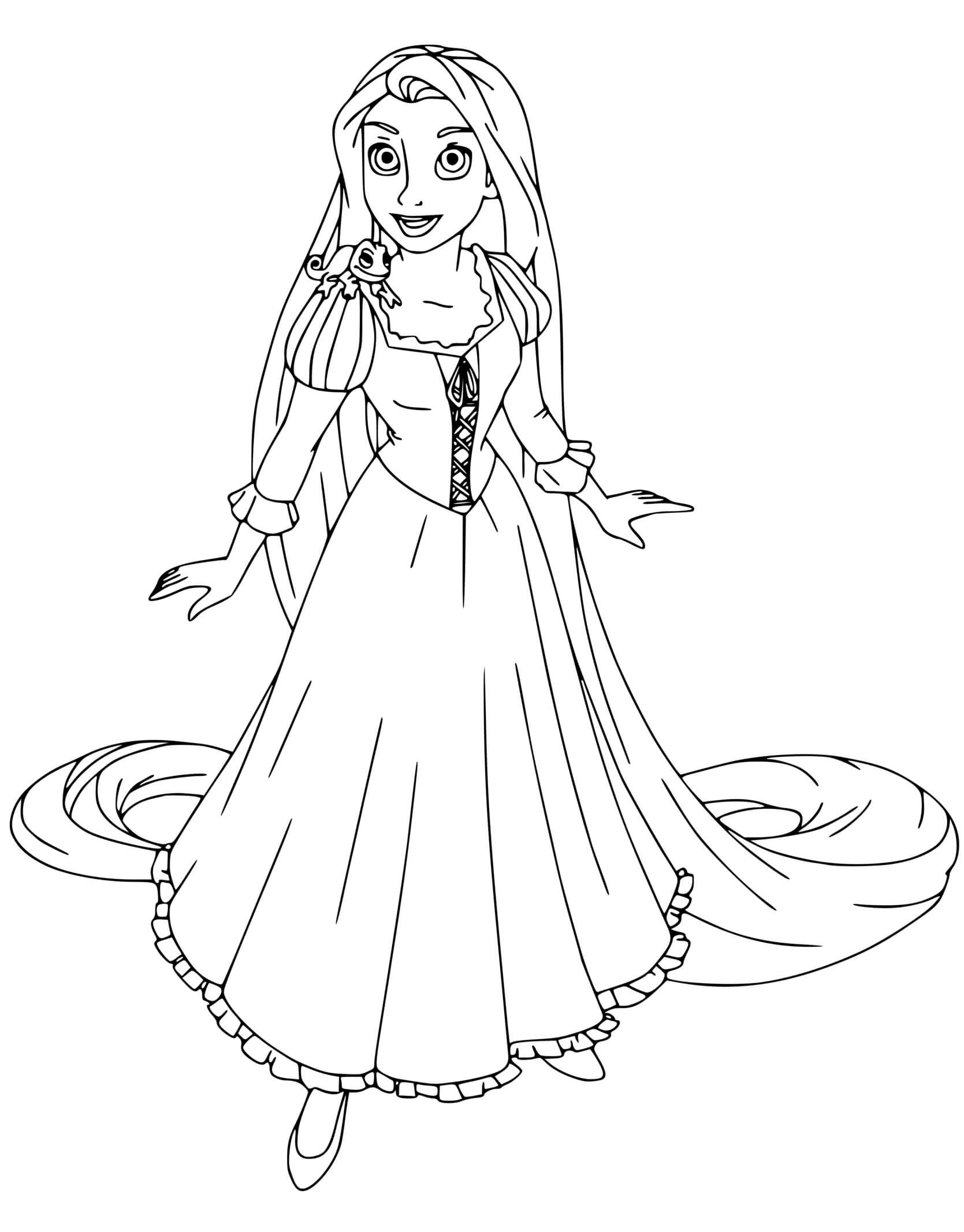 Coloriage Raiponce Tangled Studio Disney - Raiponce à imprimer