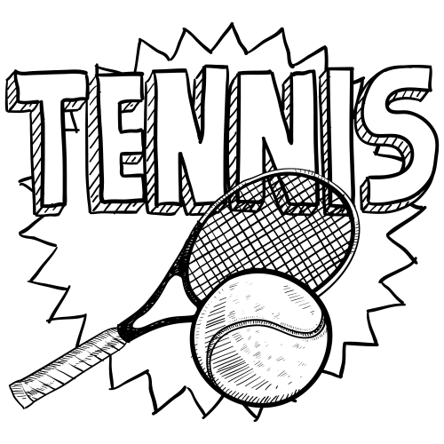 Coloriage Raquette De Tennis - Tennis à imprimer