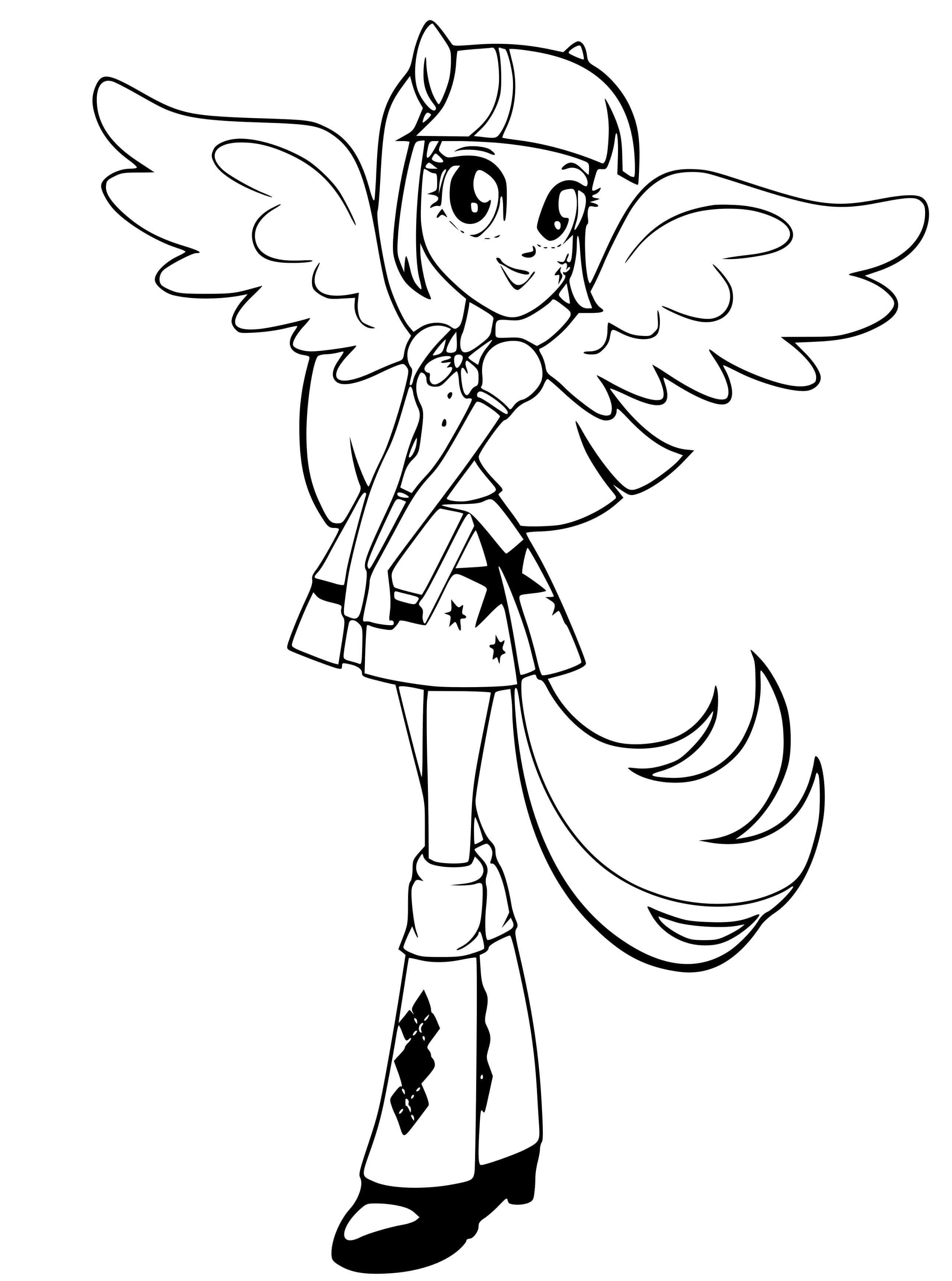 Coloriage Rarity Twilight Sparkle Girl - Equestria girls à imprimer