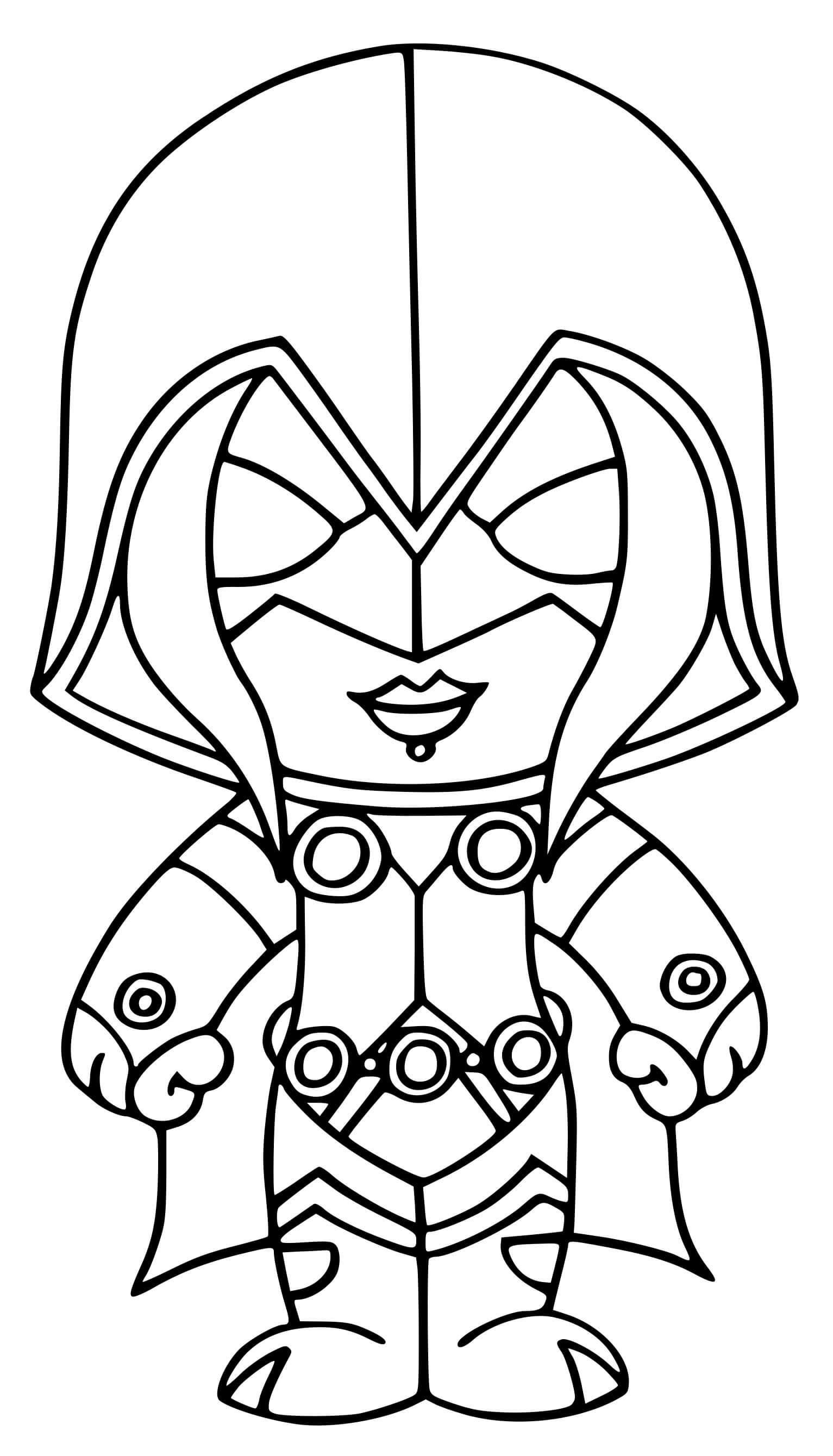 Coloriage Raven guerrière de Fortnite combat - Fortnite à imprimer