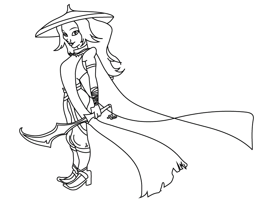 Coloriage Raya et le Dernier Dragon - Quête épique - Raya et le Dernier Dragon à imprimer