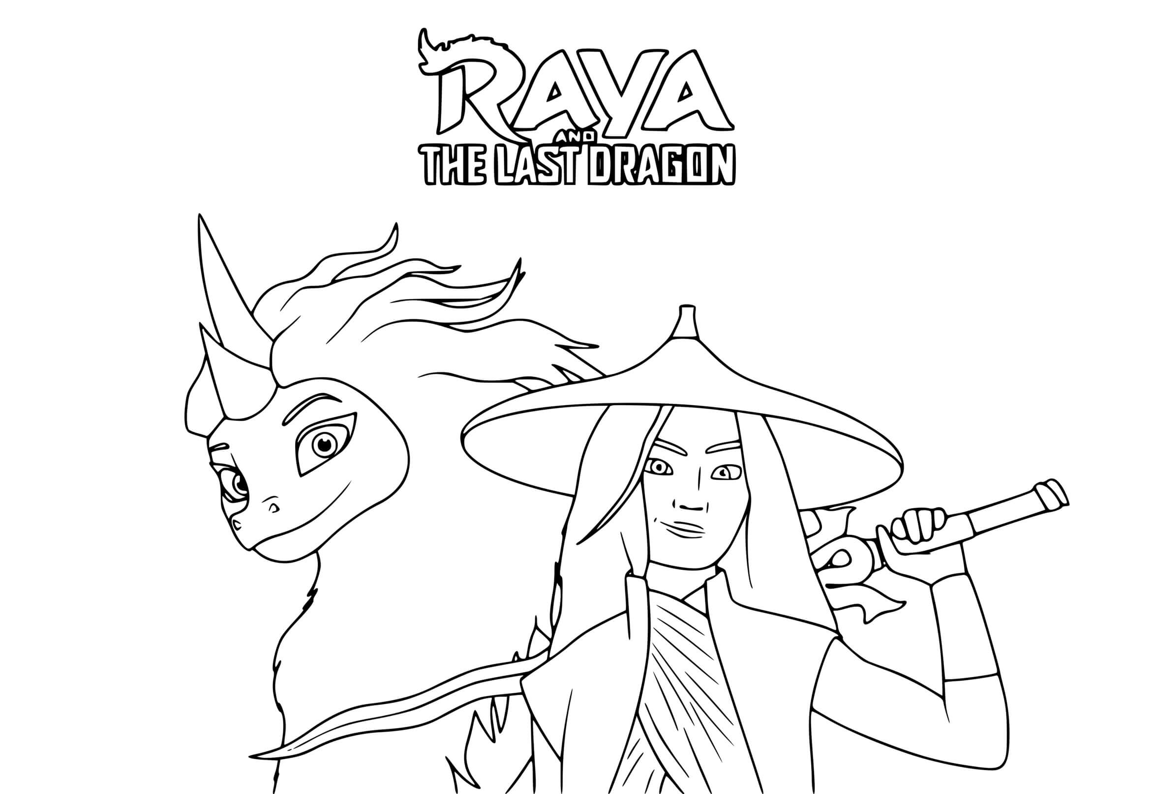 Coloriage Raya Et Le Dernier Dragon Film De Disney - Raya et le Dernier Dragon à imprimer