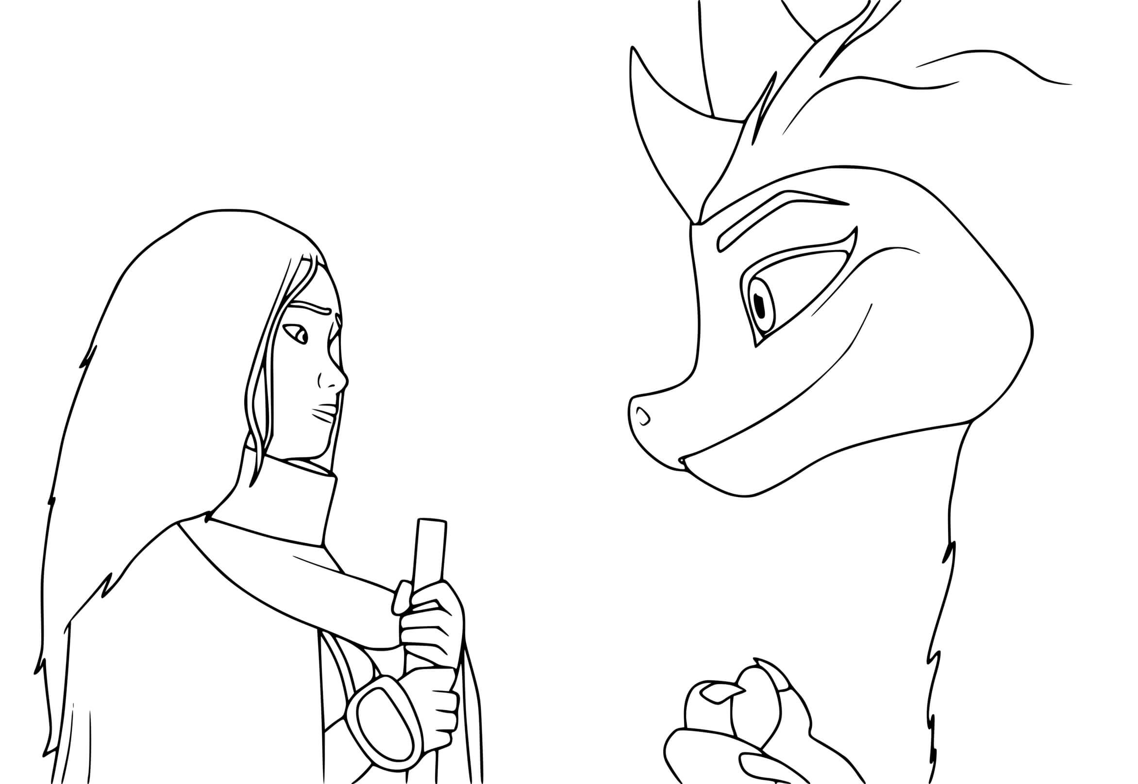 Coloriage Raya Et Sisu Le Dernier Dragon Pour Lunion Fait La Force - Raya et le Dernier Dragon à imprimer
