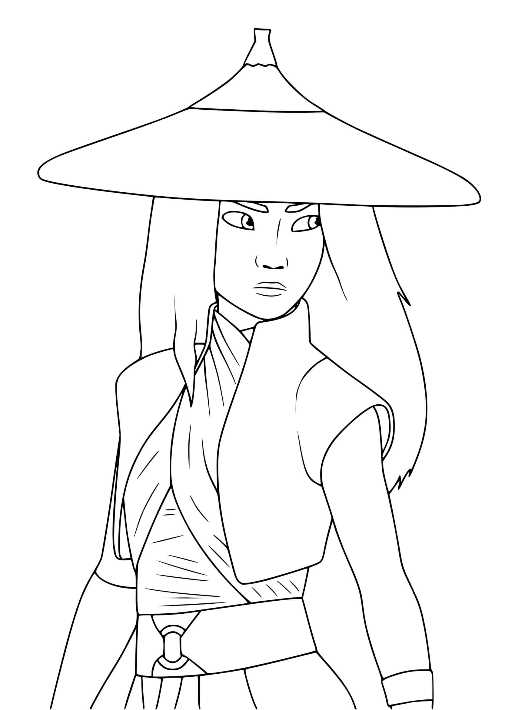 Coloriage Raya Se Prepare Pour La Bataille - Raya et le Dernier Dragon à imprimer
