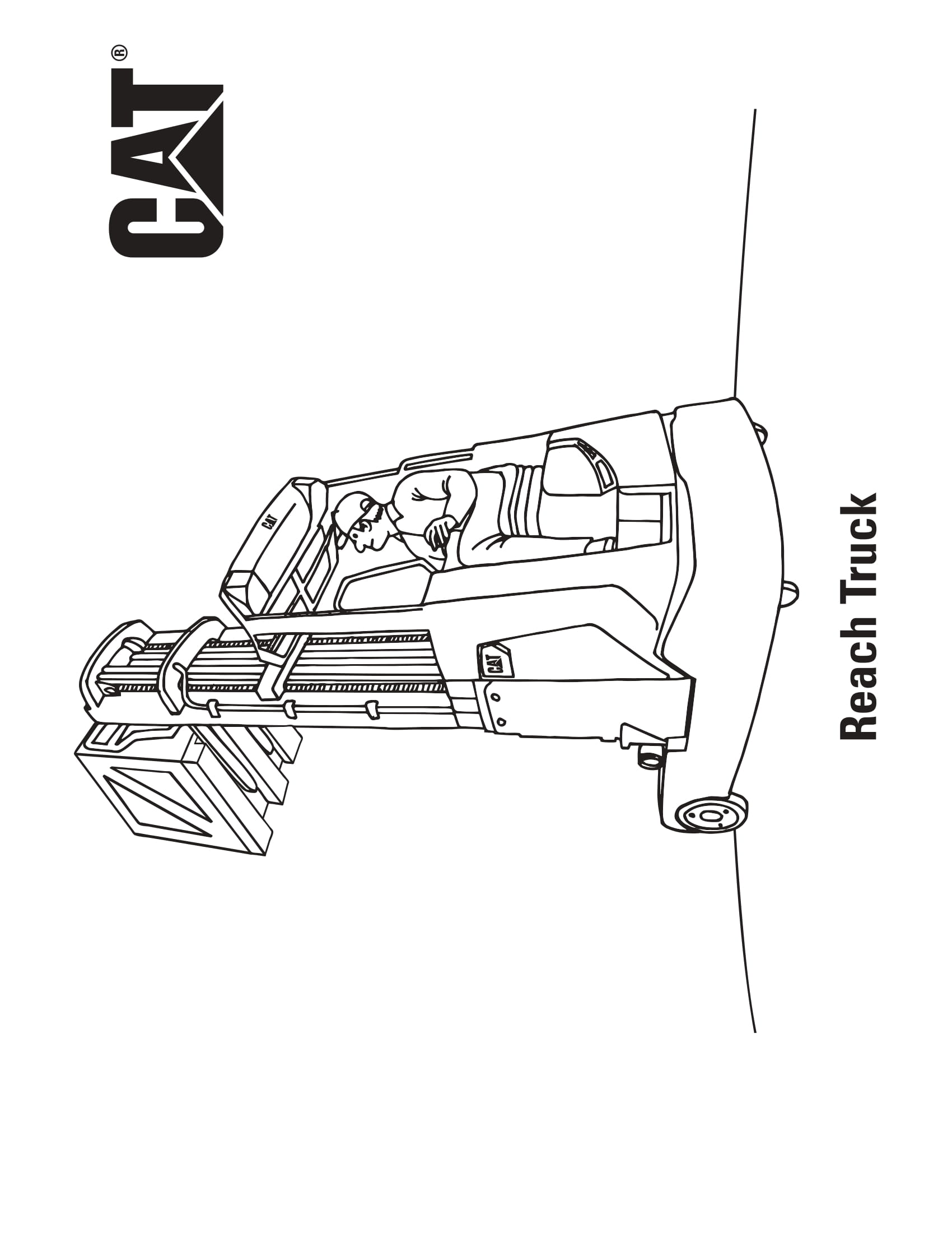 Coloriage Reach Camion Caterpillar - Camion à imprimer
