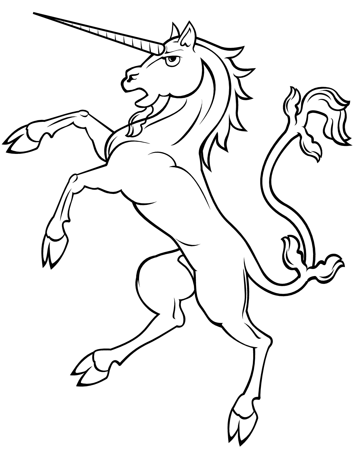 Coloriage Rearing Licorne 1 - Licorne à imprimer
