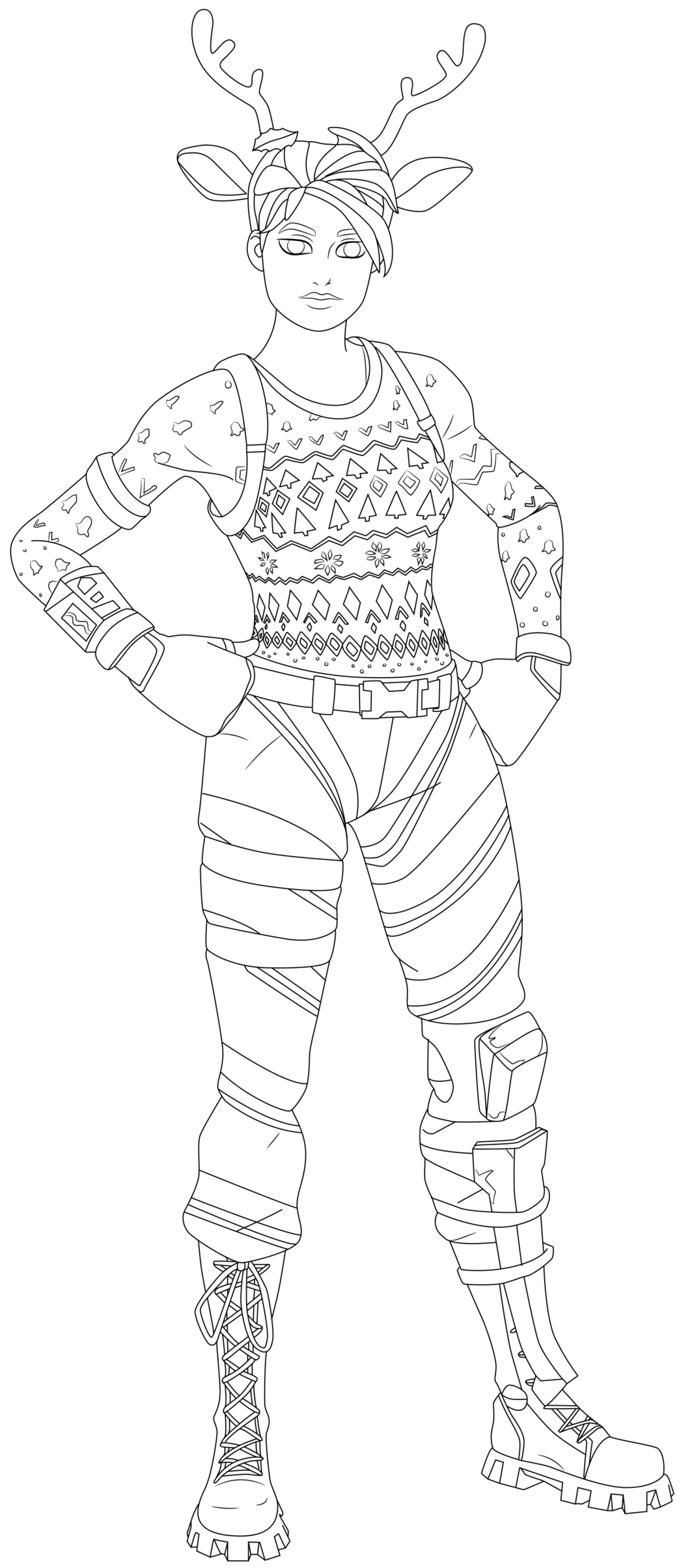Coloriage Red Nose Raider Forntite Skin Hd - Fortnite à imprimer