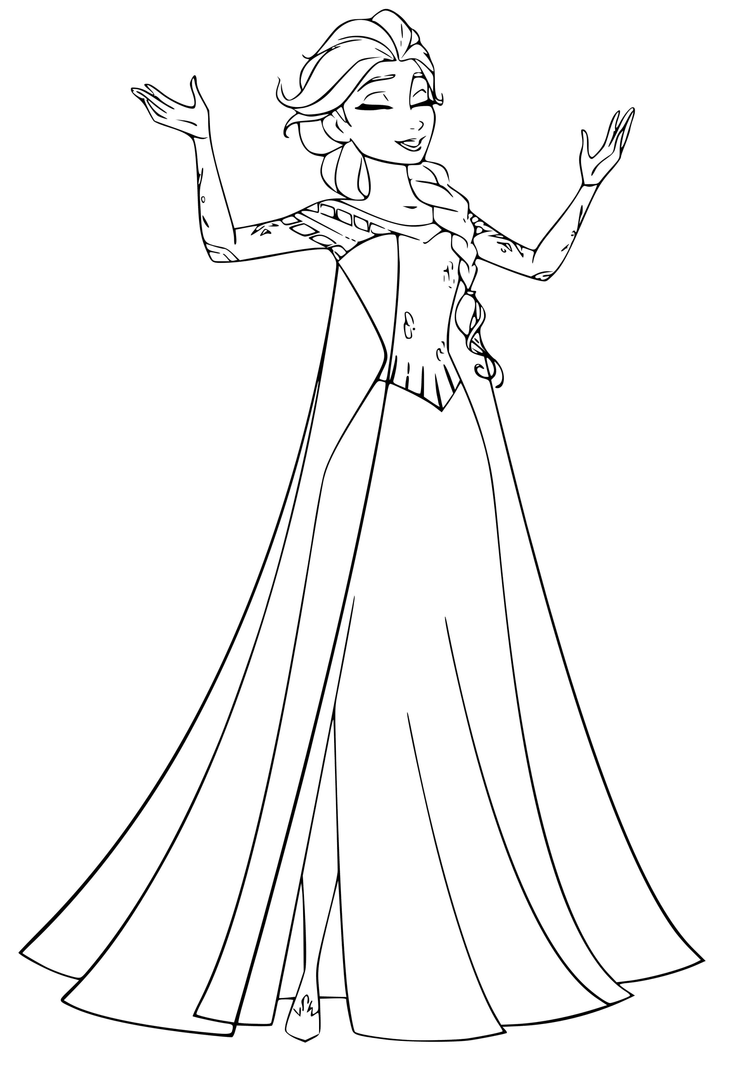 Coloriage Reine Des Neiges Dessin Elsa - Elsa à imprimer