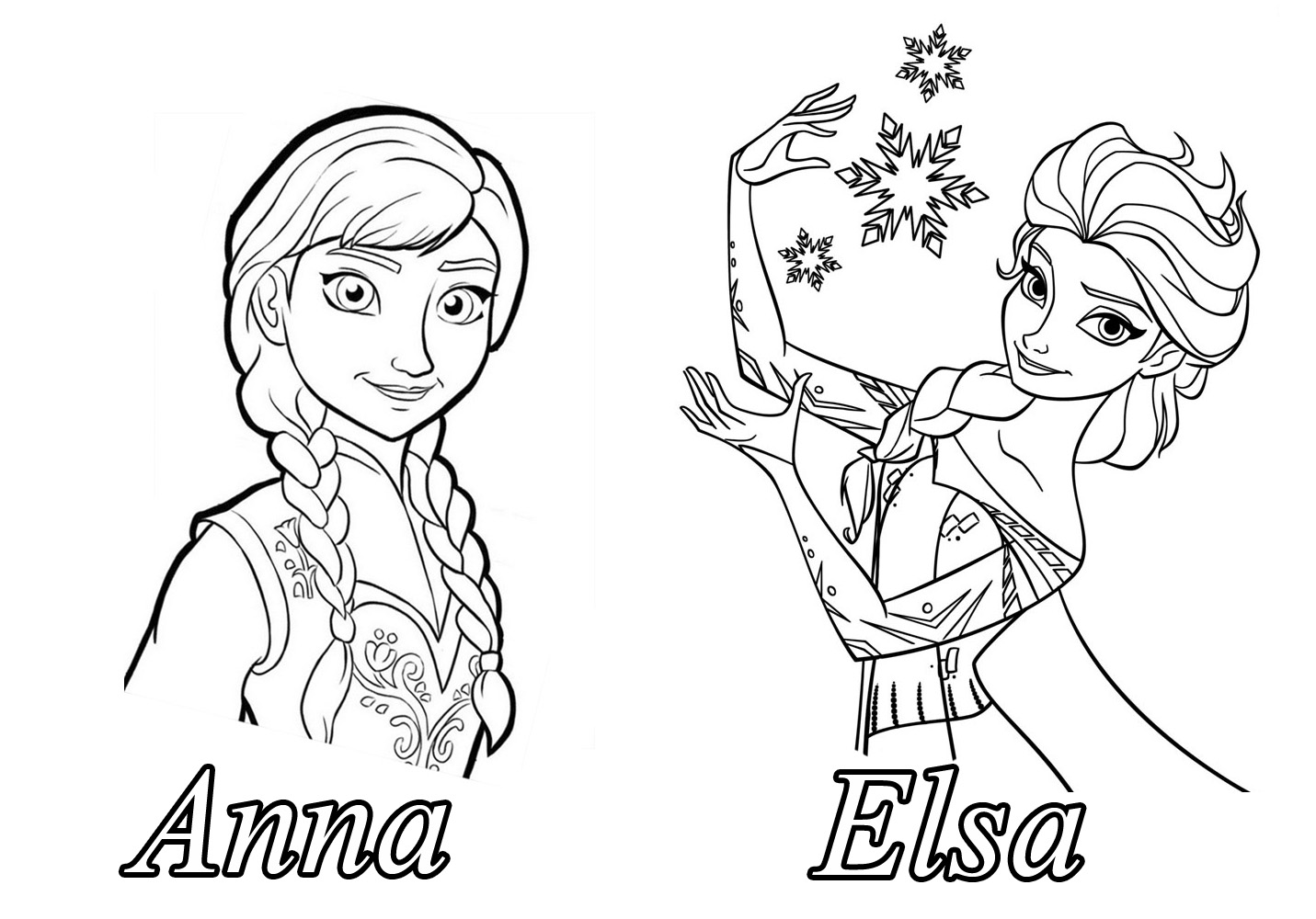Coloriage Reine Des Neiges Elsa Anna - La Reine des neiges à imprimer
