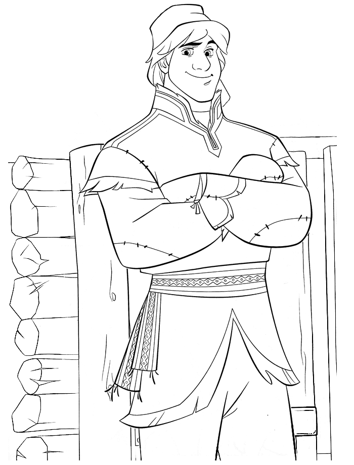 Coloriage Reine Des Neiges Kristoff Avec Le Sourire - La Reine des neiges à imprimer