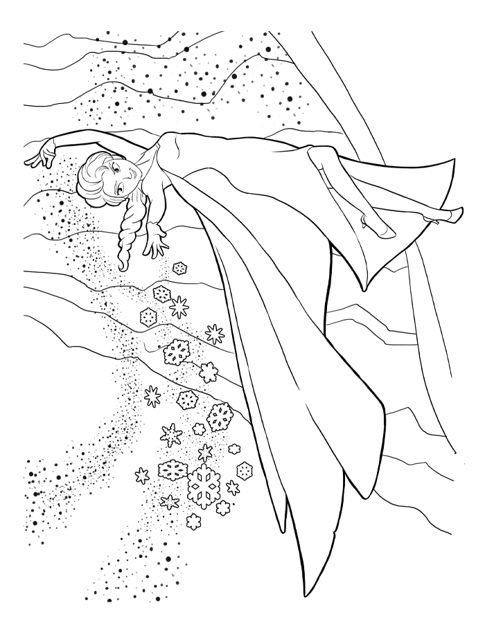 Coloriage Reine Des Neiges Paysage De Neige - La Reine des neiges à imprimer