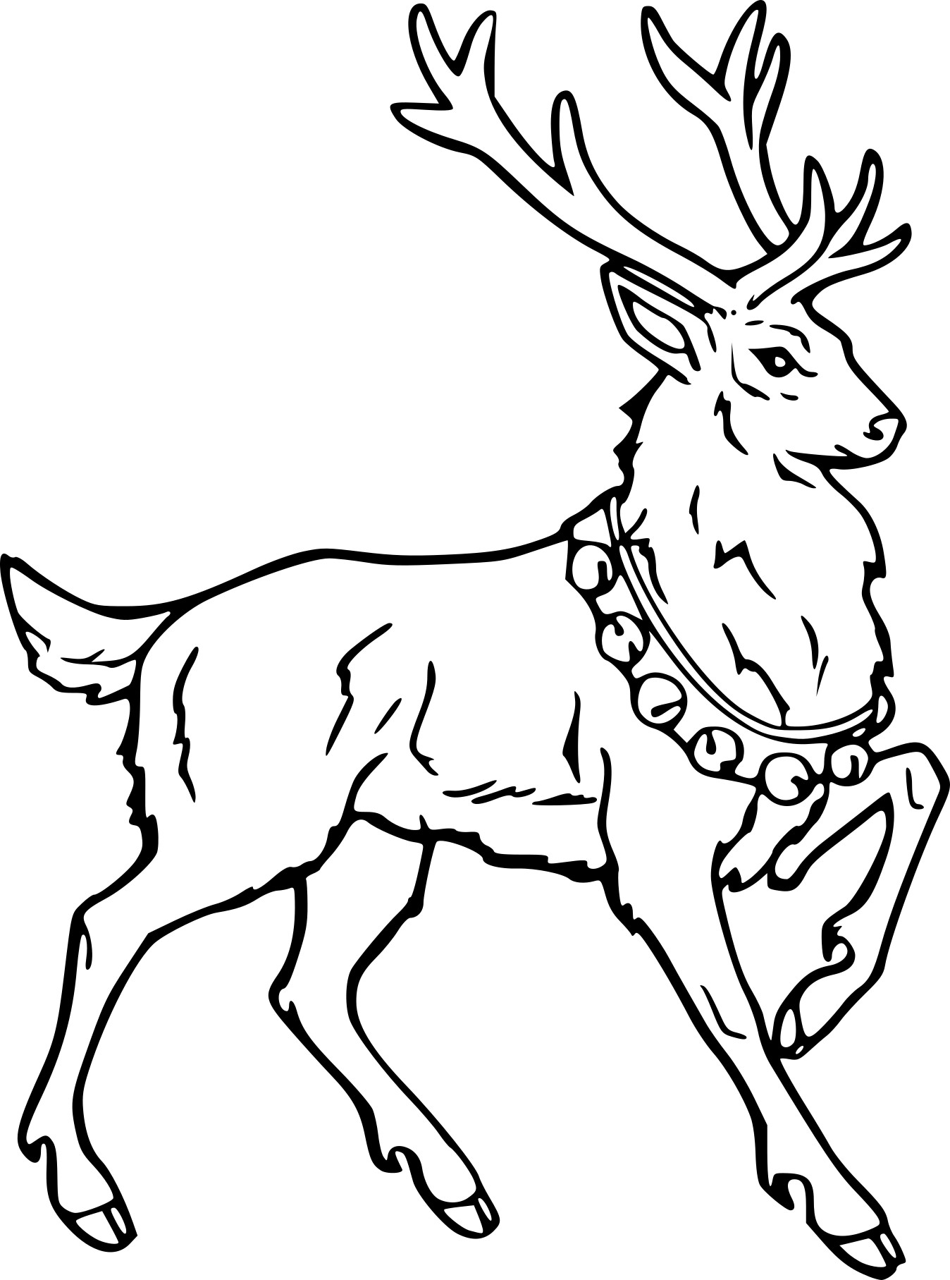Coloriage Reinne De Noël Réaliste - Renne de Noël à imprimer
