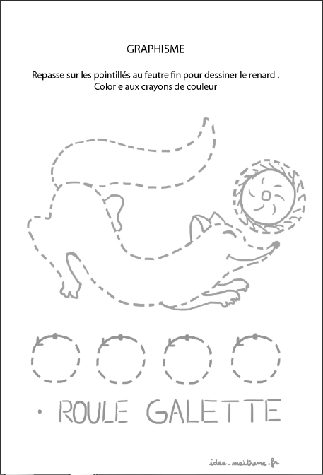 Coloriage Relie Par Points Le Renard Roule Galette - Roule galette à imprimer