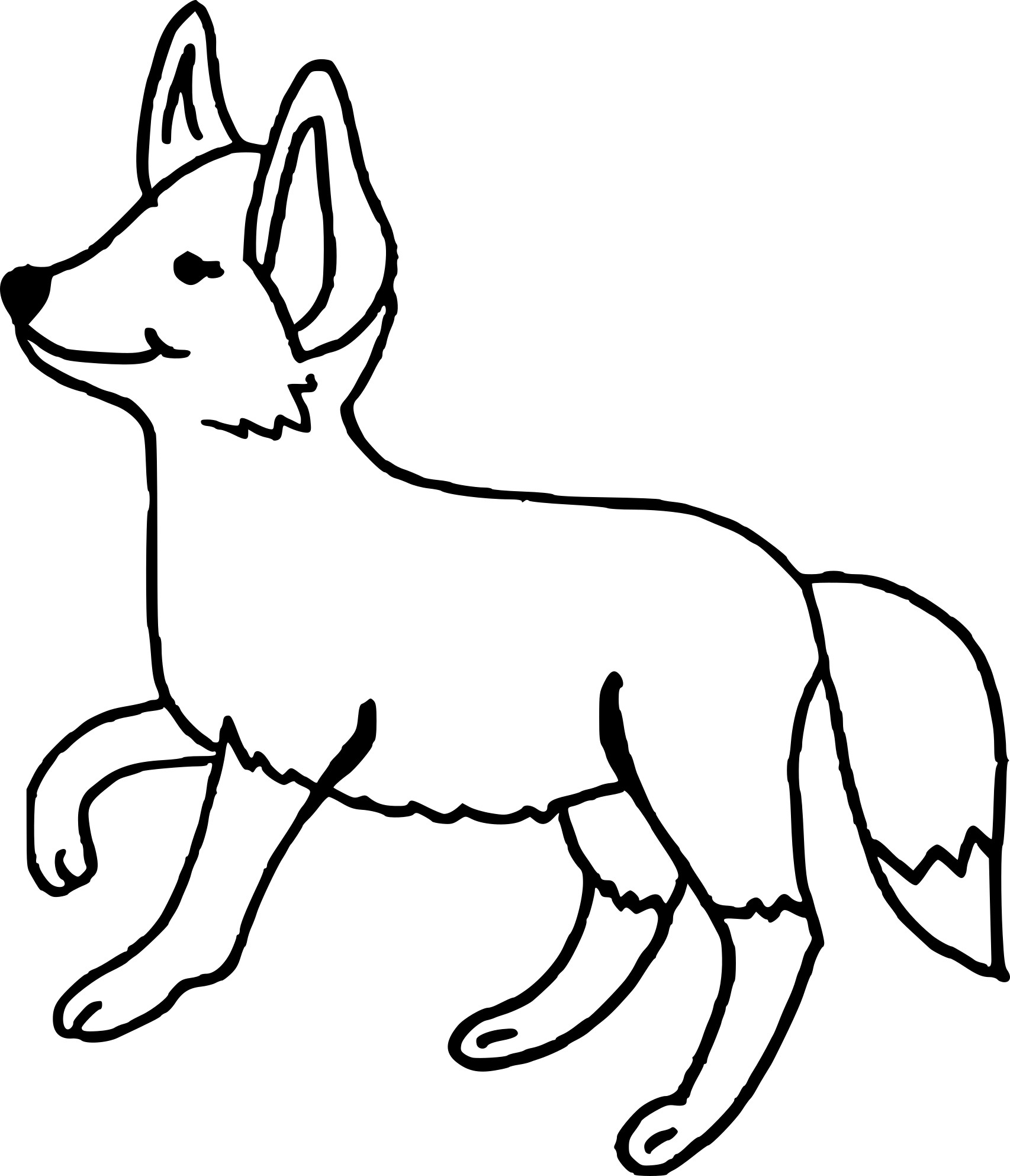Coloriage Renard Avec Un Sourire - Renard à imprimer
