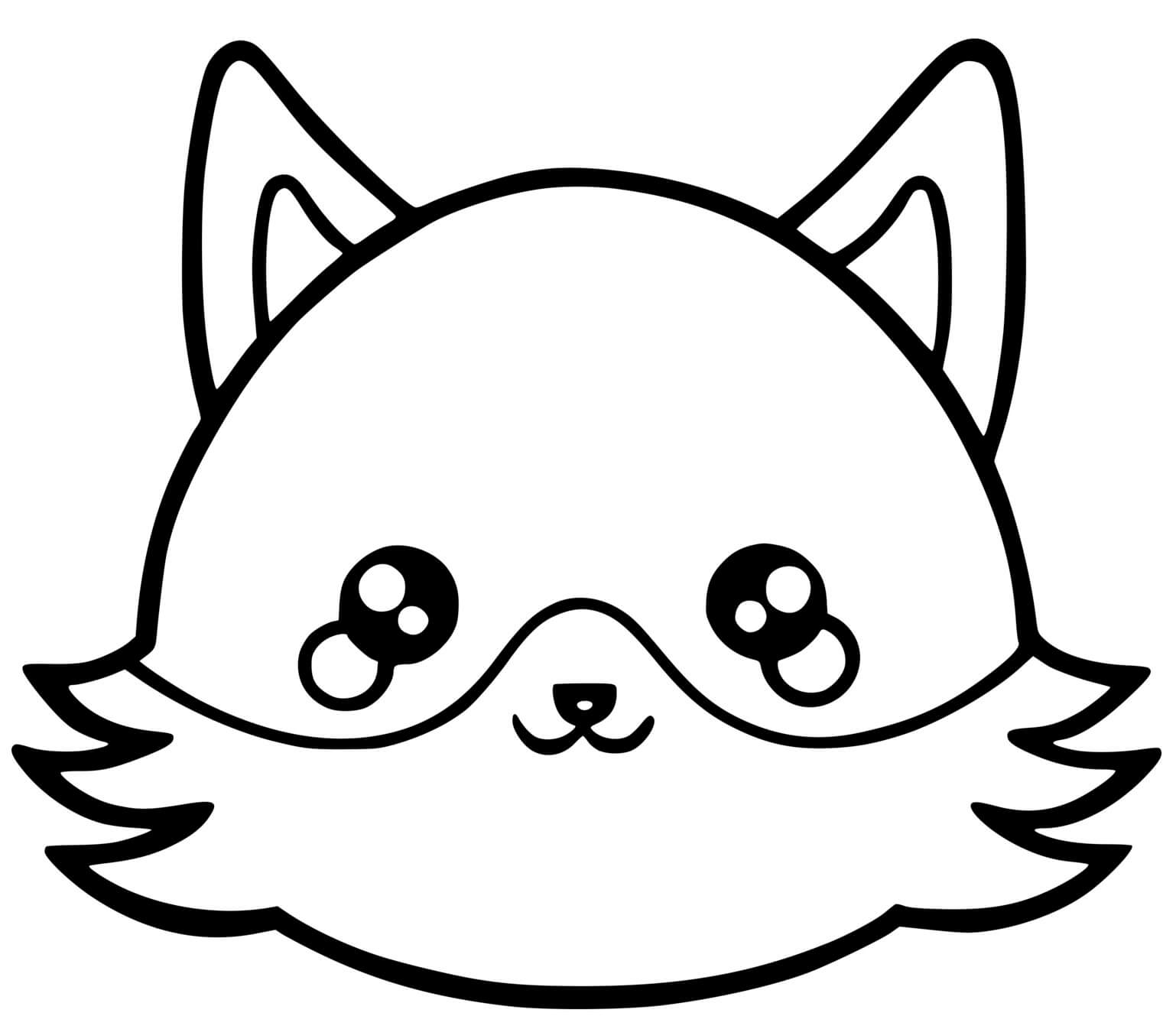 Coloriage Renard Facile Mignon - Dessin facile mignon à imprimer