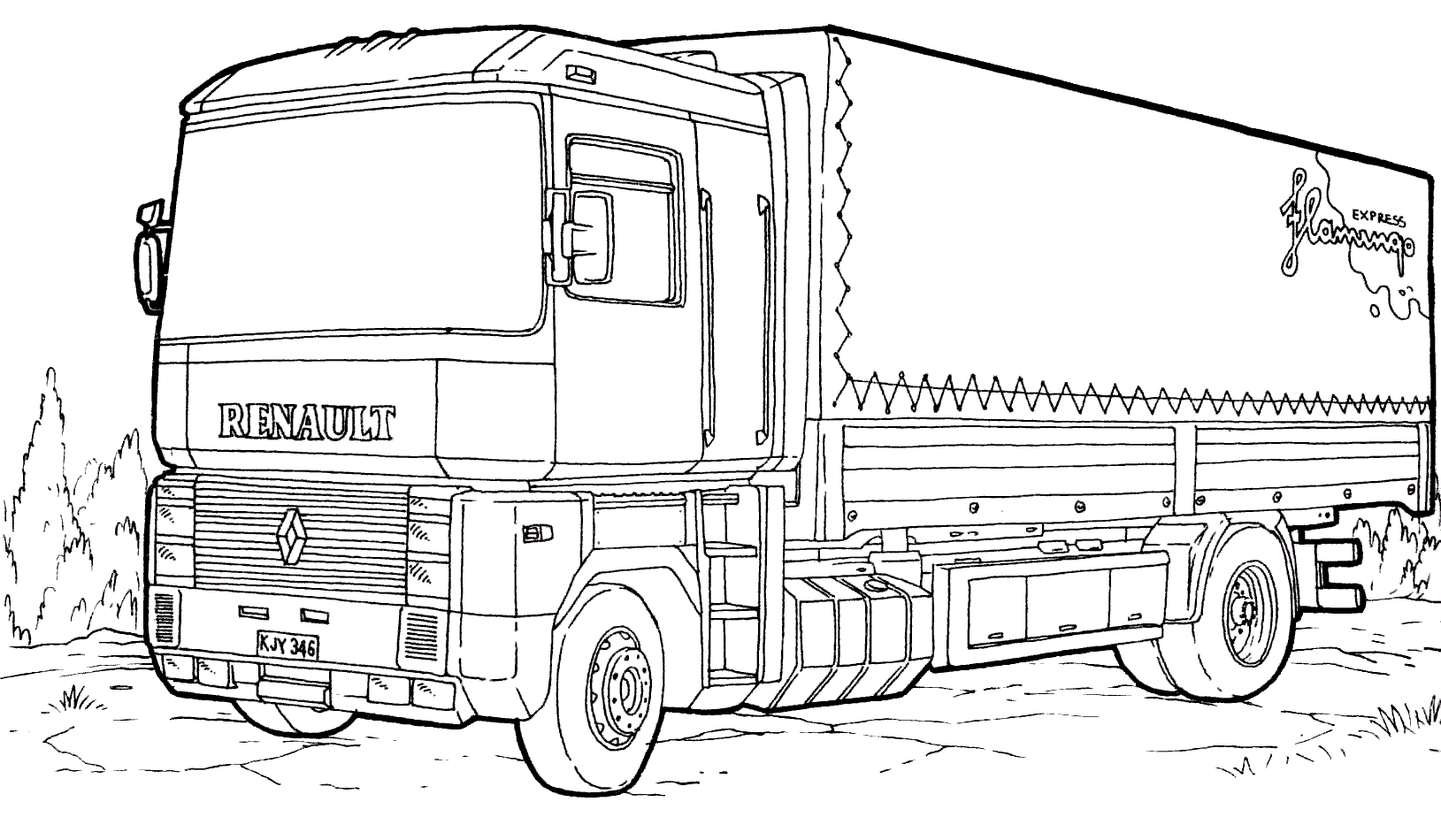 Coloriage Renault Magnum - Camion à imprimer