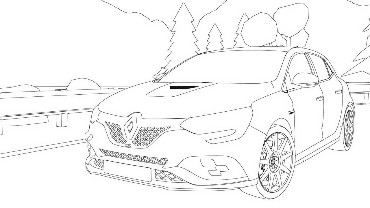 Coloriage Renault Megane - Voiture à imprimer
