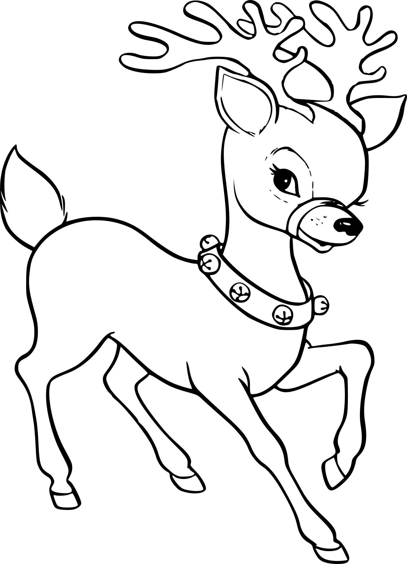 Coloriage Renne De Noël Femelle - Renne de Noël à imprimer