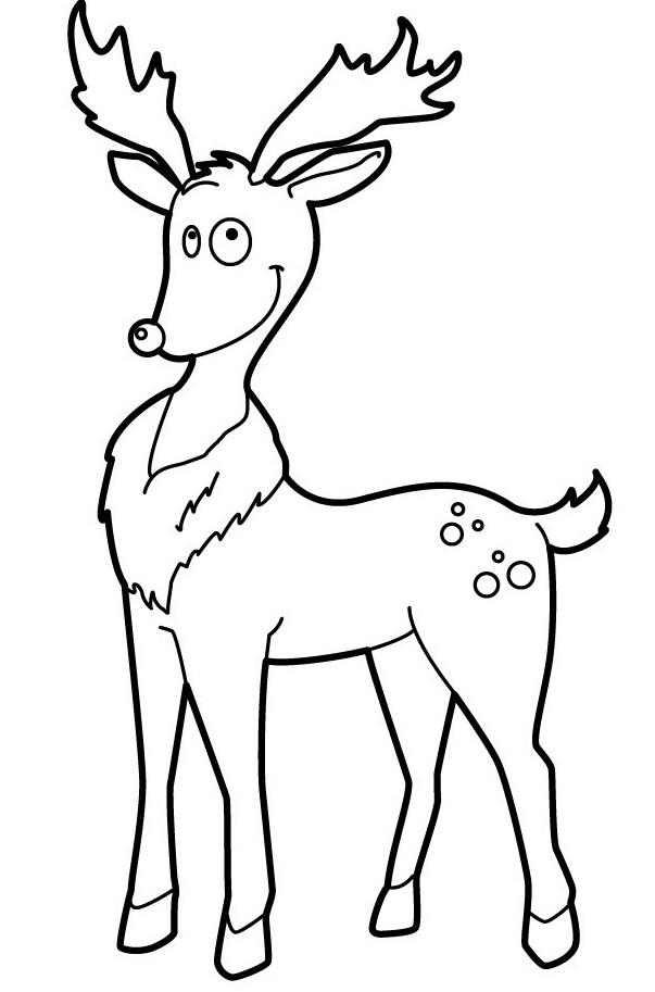 Coloriage Renne De Noël Nez Rouge Rigolo Prêt Pour Aventure - Renne de Noël à imprimer