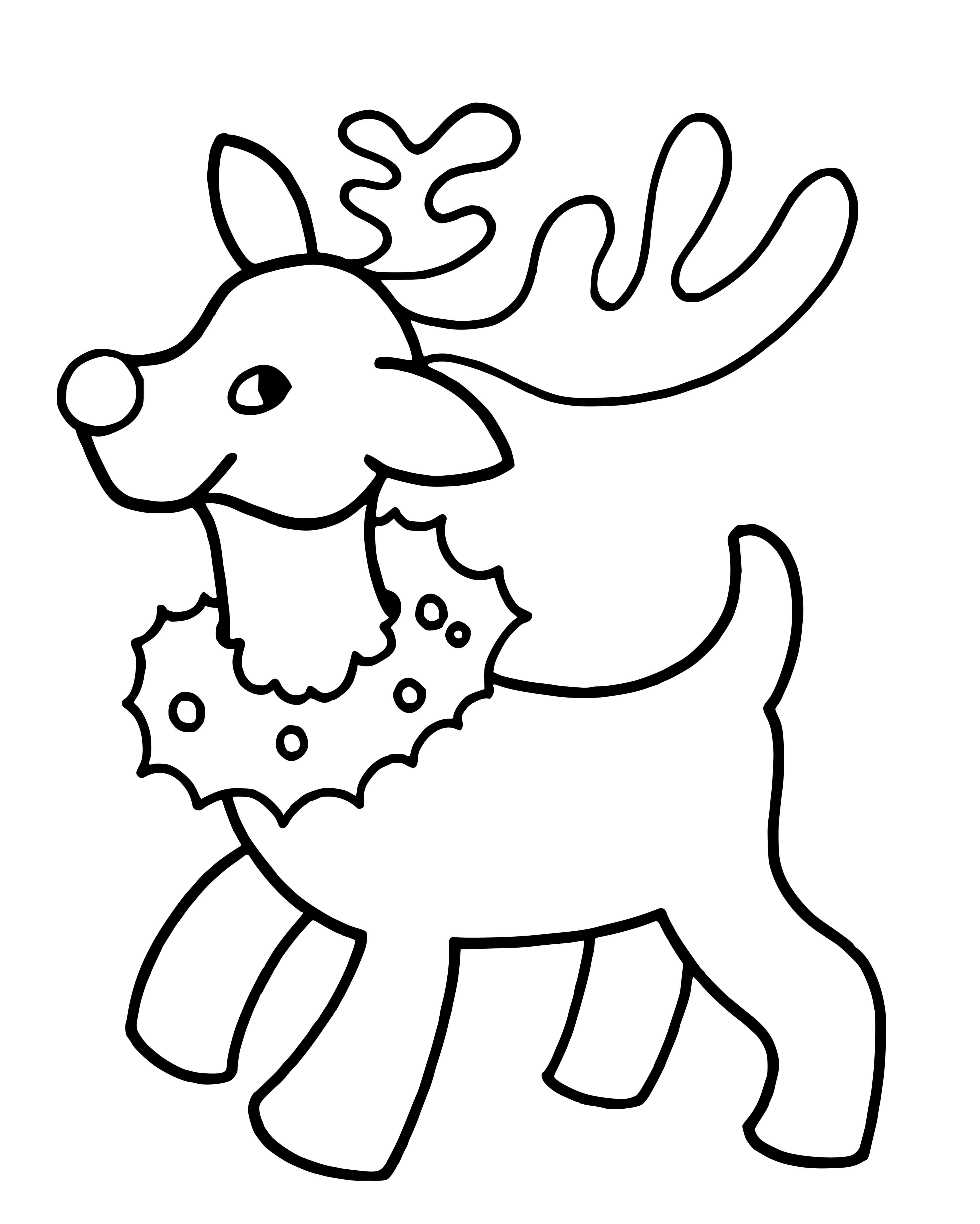 Coloriage Renne De Noël Pour Maternelle - Noël maternelle à imprimer