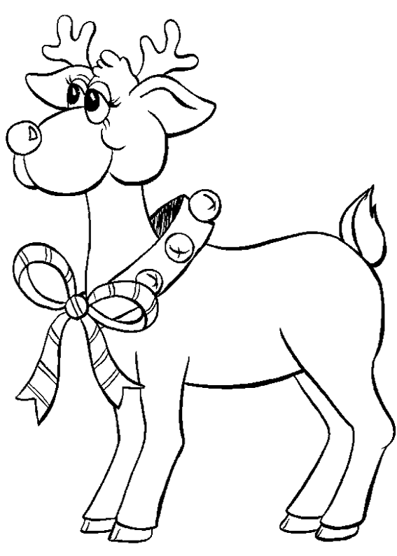 Coloriage Renne Noël coloriez - Coloriez à imprimer