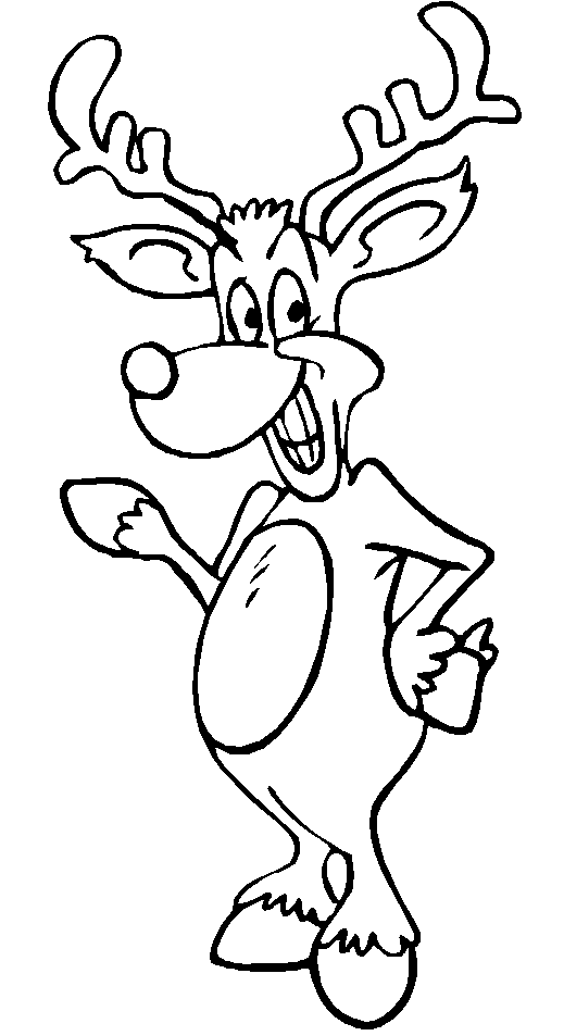 Coloriage Renne - Noël à imprimer