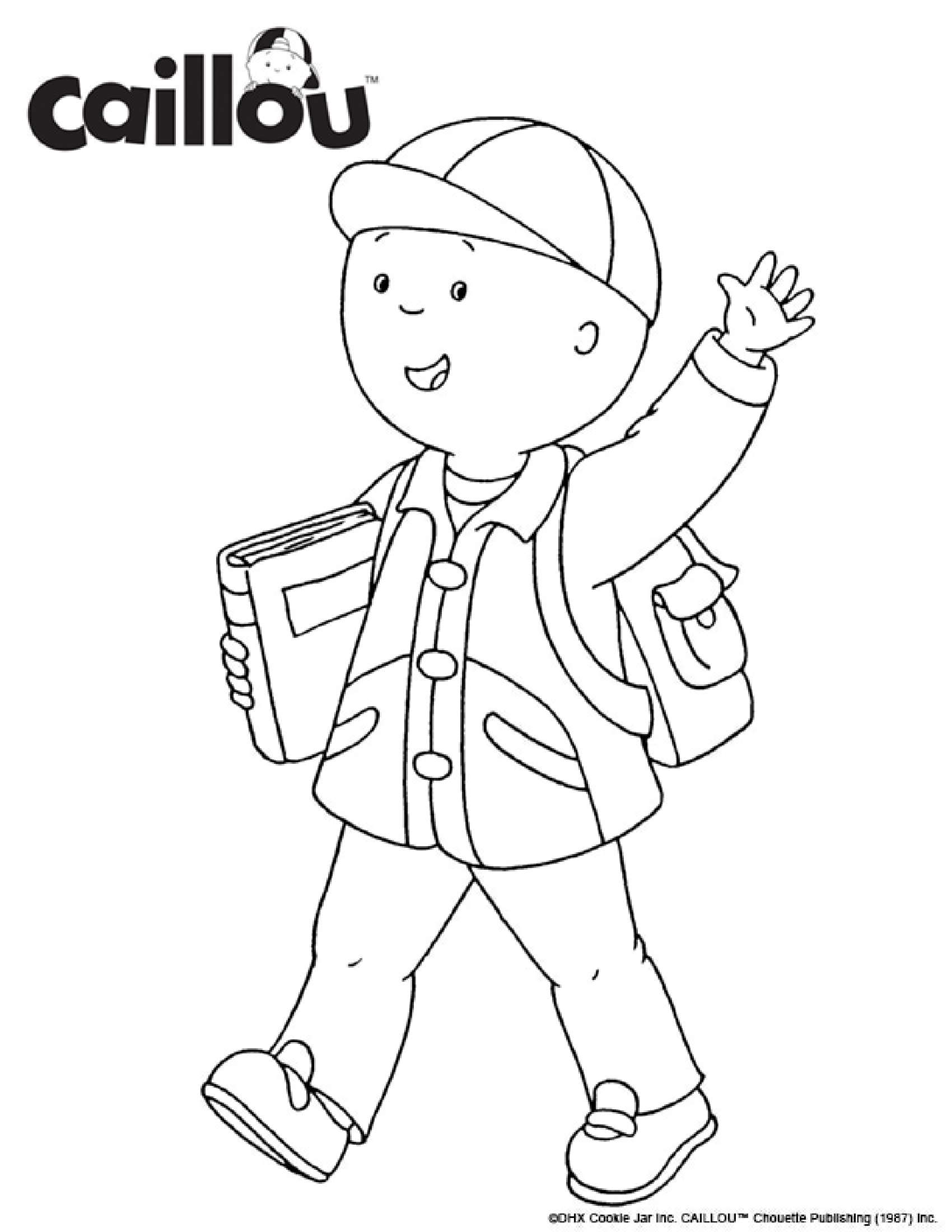 Coloriage Rentrée Scolaire Caillou Aime Aller A L'école - Caillou à imprimer