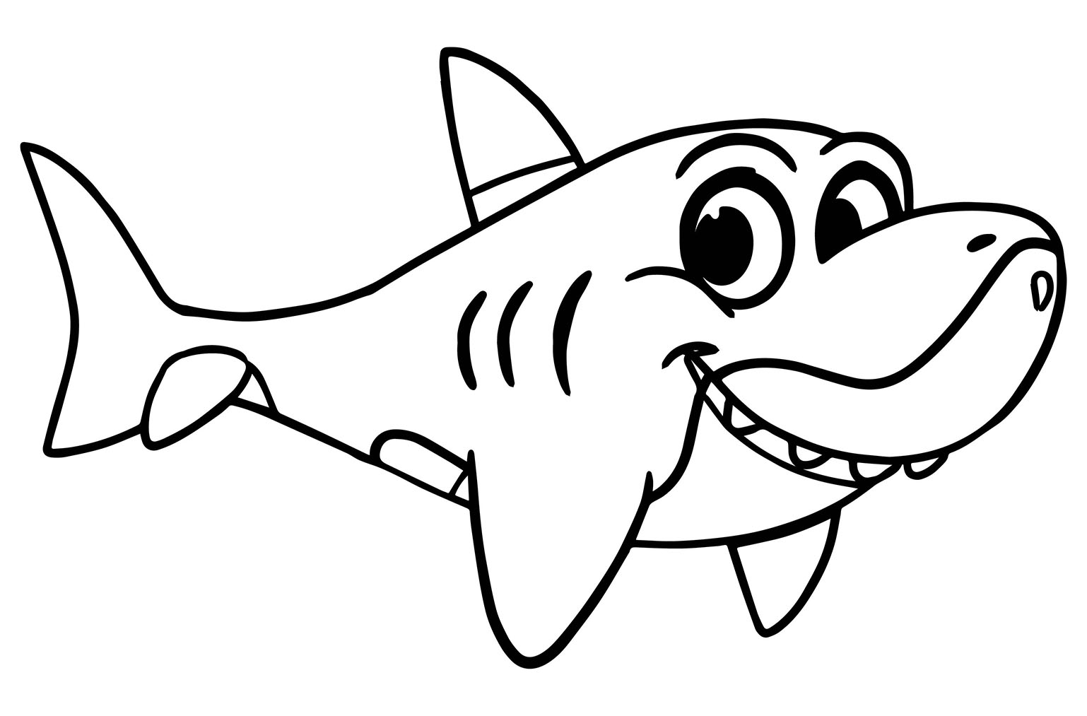 Coloriage Requin Simple Animal Marin - Requin à imprimer