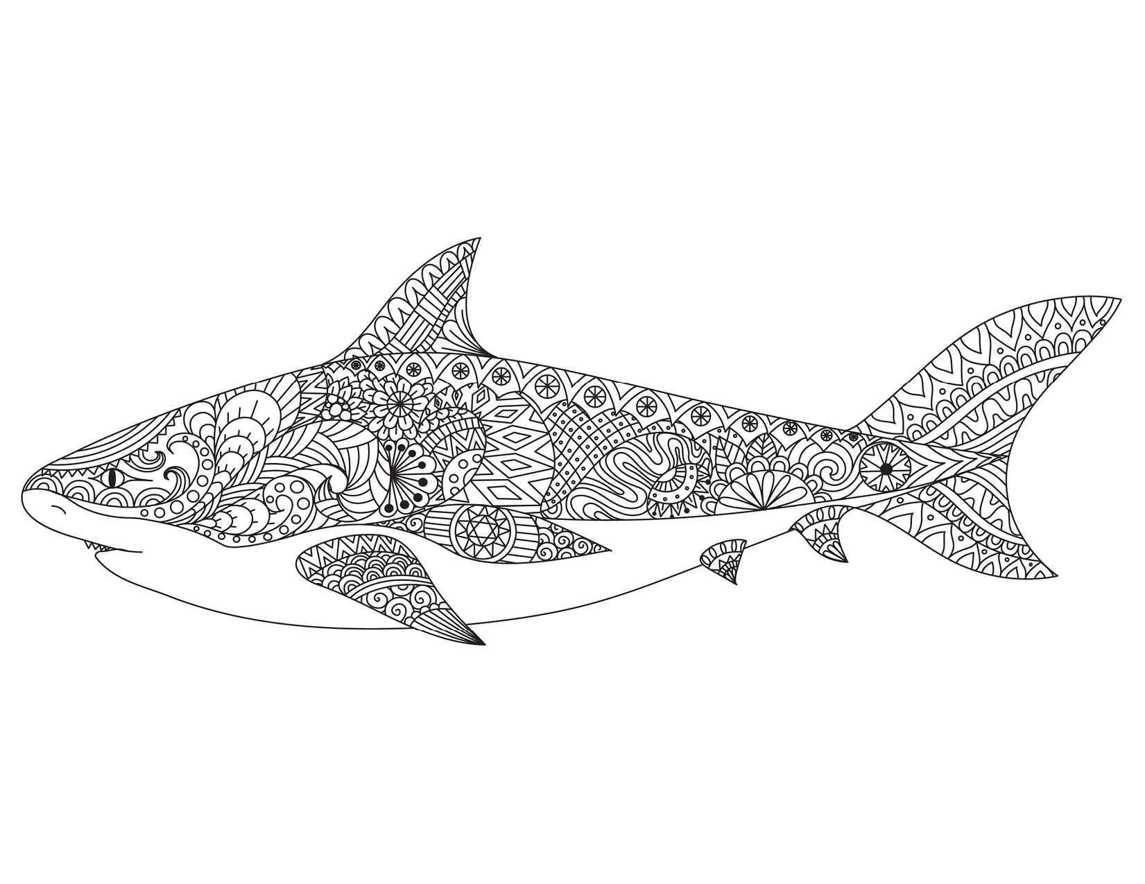 Coloriage Requin Mandala Par Bimbimkha - Requin à imprimer