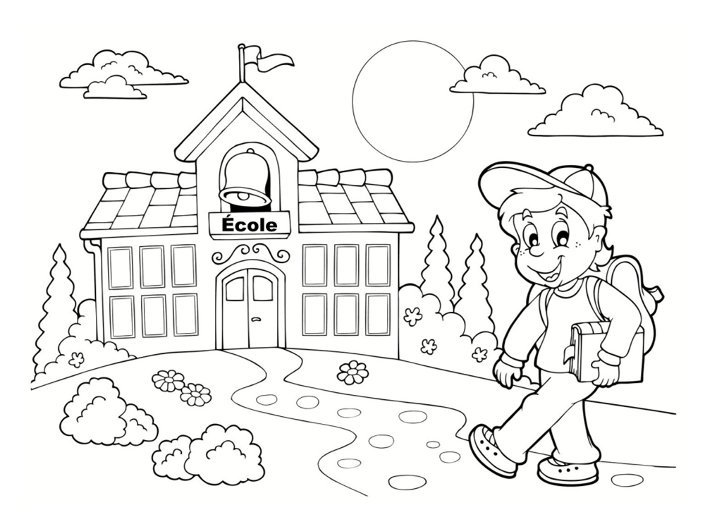 Coloriage Retour École Septembre - École à imprimer
