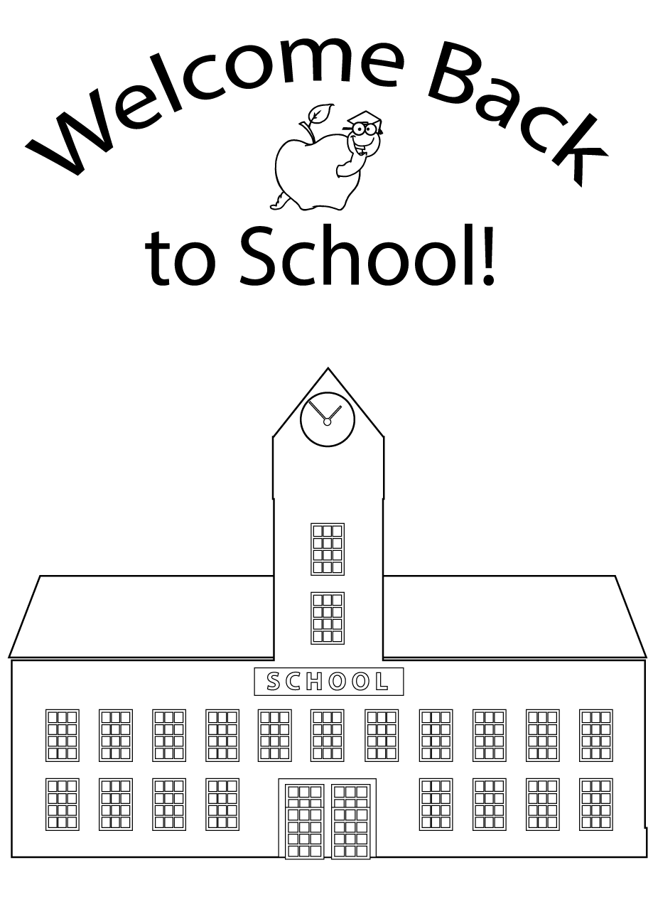 Coloriage Retour Rentrée Scolaire École - Rentrée scolaire à imprimer