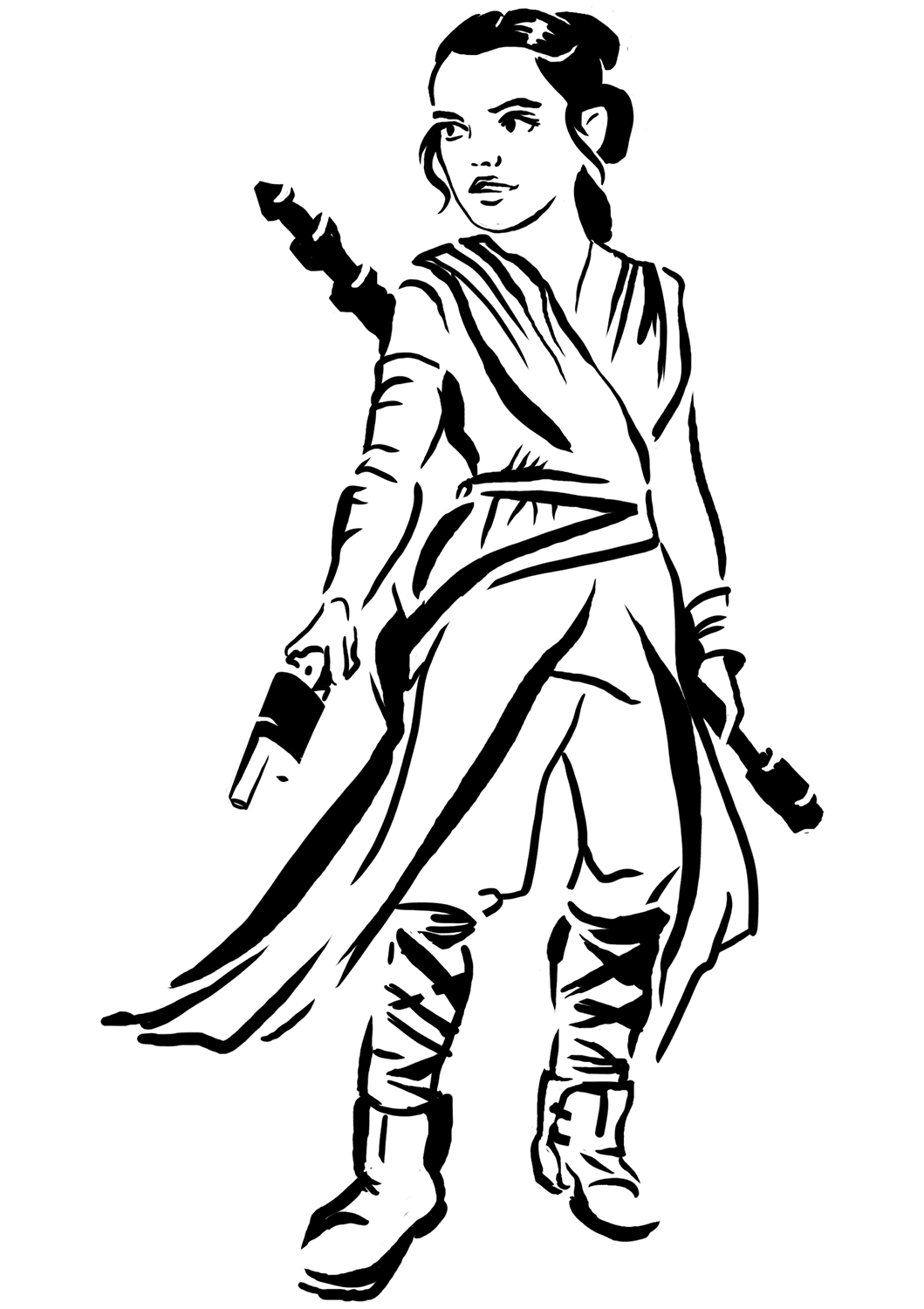 Coloriage Rey - Star Wars Le Réveil de la Force - Star wars à imprimer
