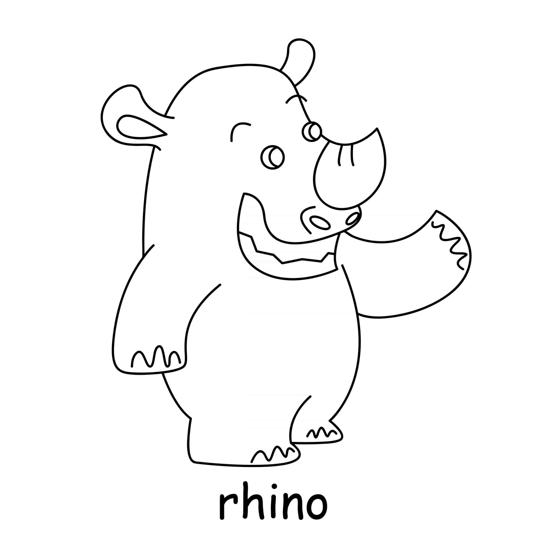 Coloriage Rhino - Animal à imprimer